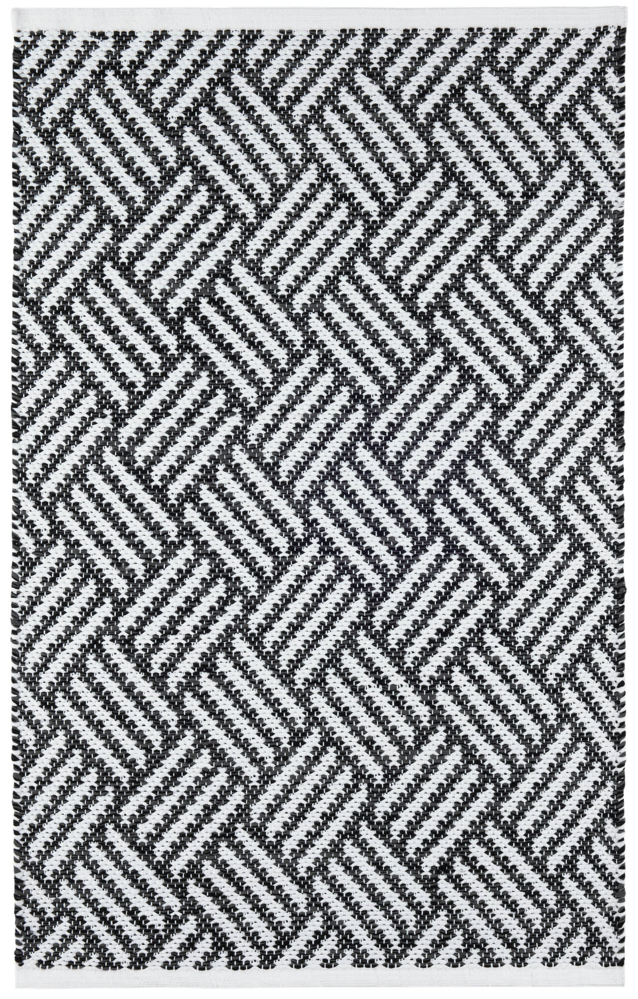 Crisscross Handwoven Indoor/Outdoor Rug | Black
