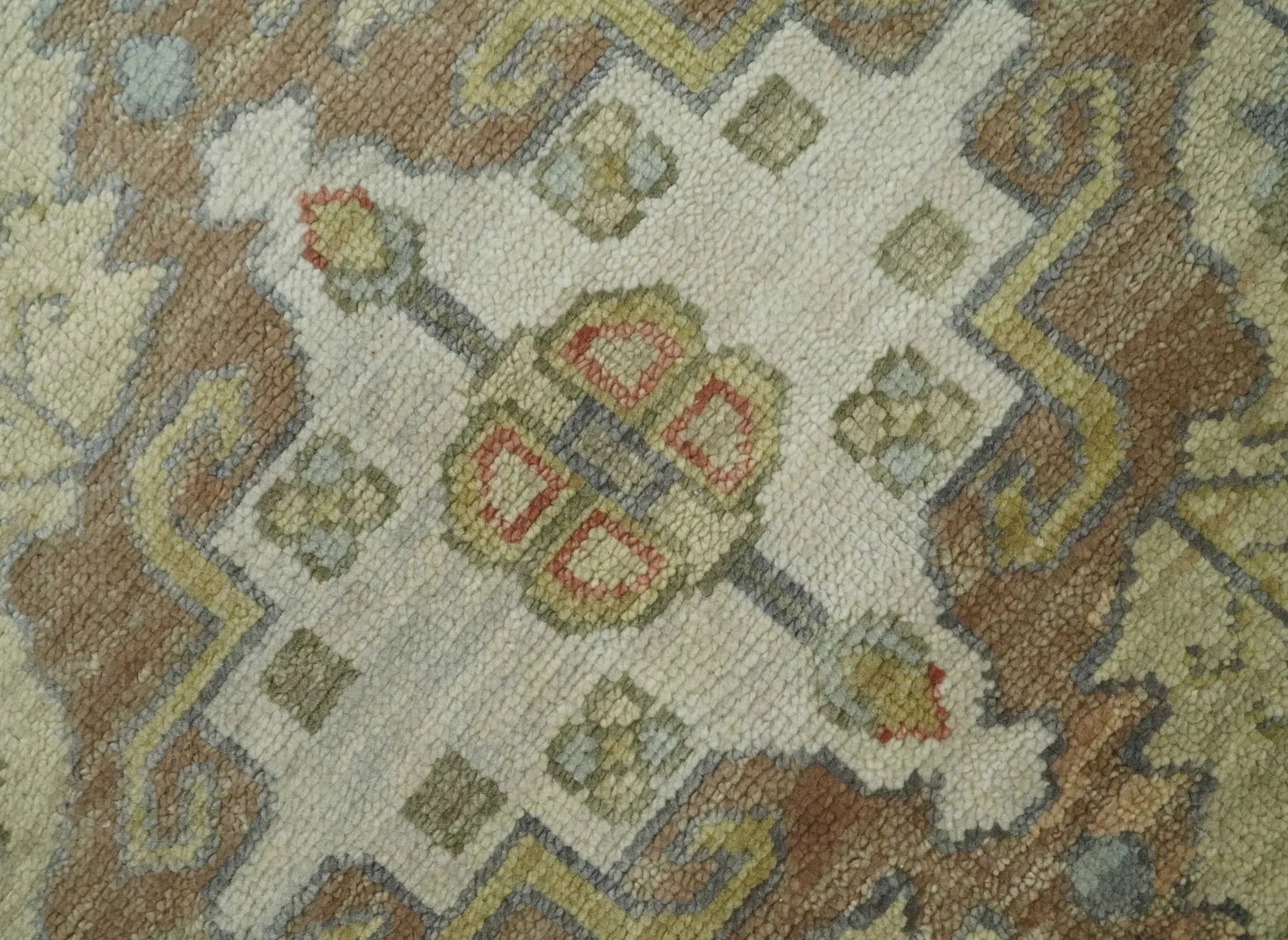 Antique Style Green, Ivory and Beige Hand knotted Heriz Serapi Multi Size wool Area Rug - The Mayfair Hall