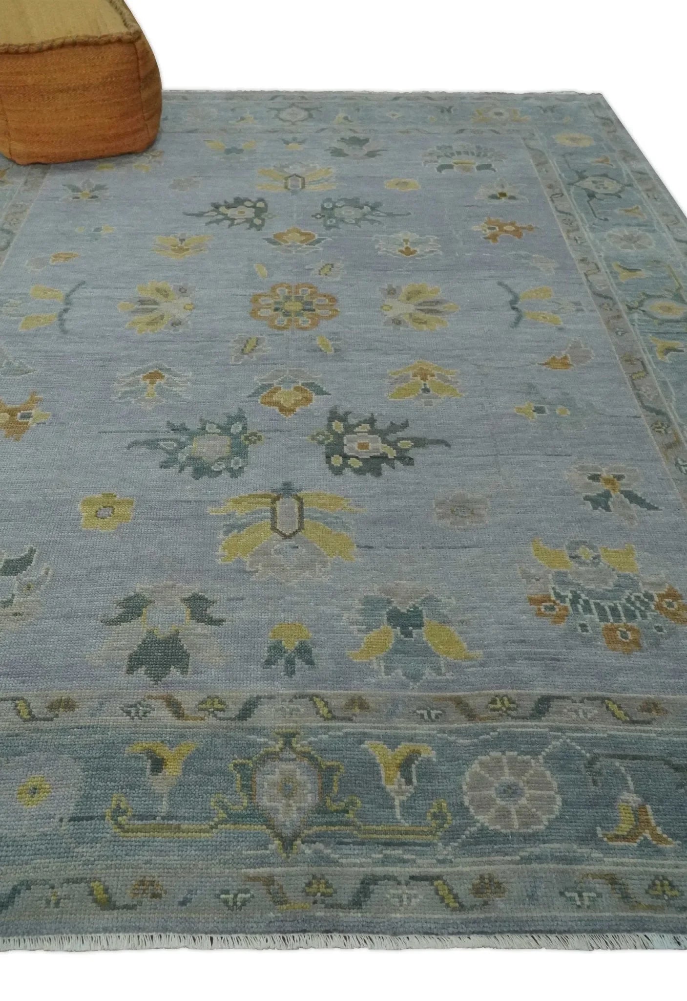 Antique Style Silver and Gray Traditional Hand knotted Oushak Custom Made wool Rug - The Mayfair Hall