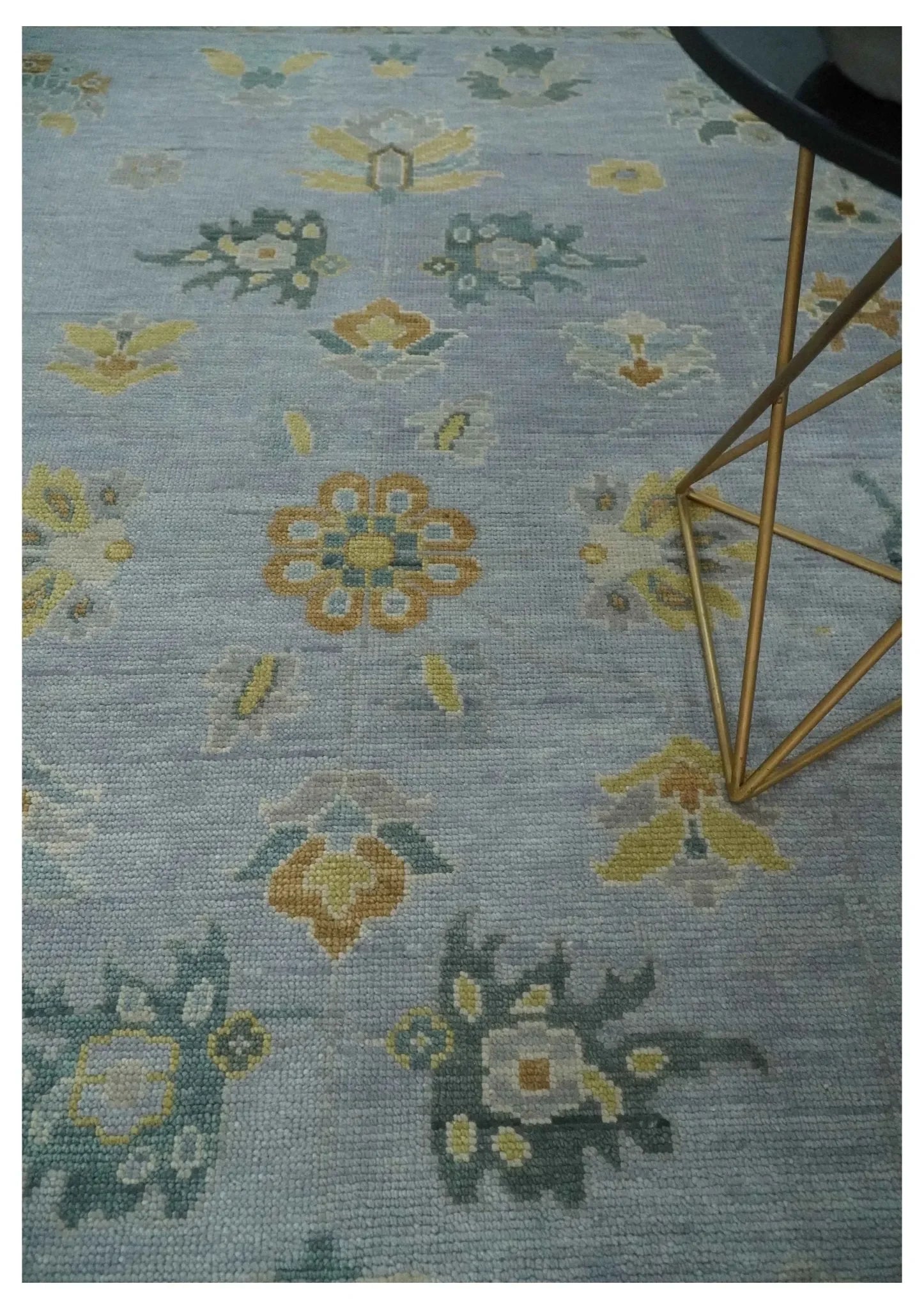 Antique Style Silver and Gray Traditional Hand knotted Oushak Custom Made wool Rug - The Mayfair Hall