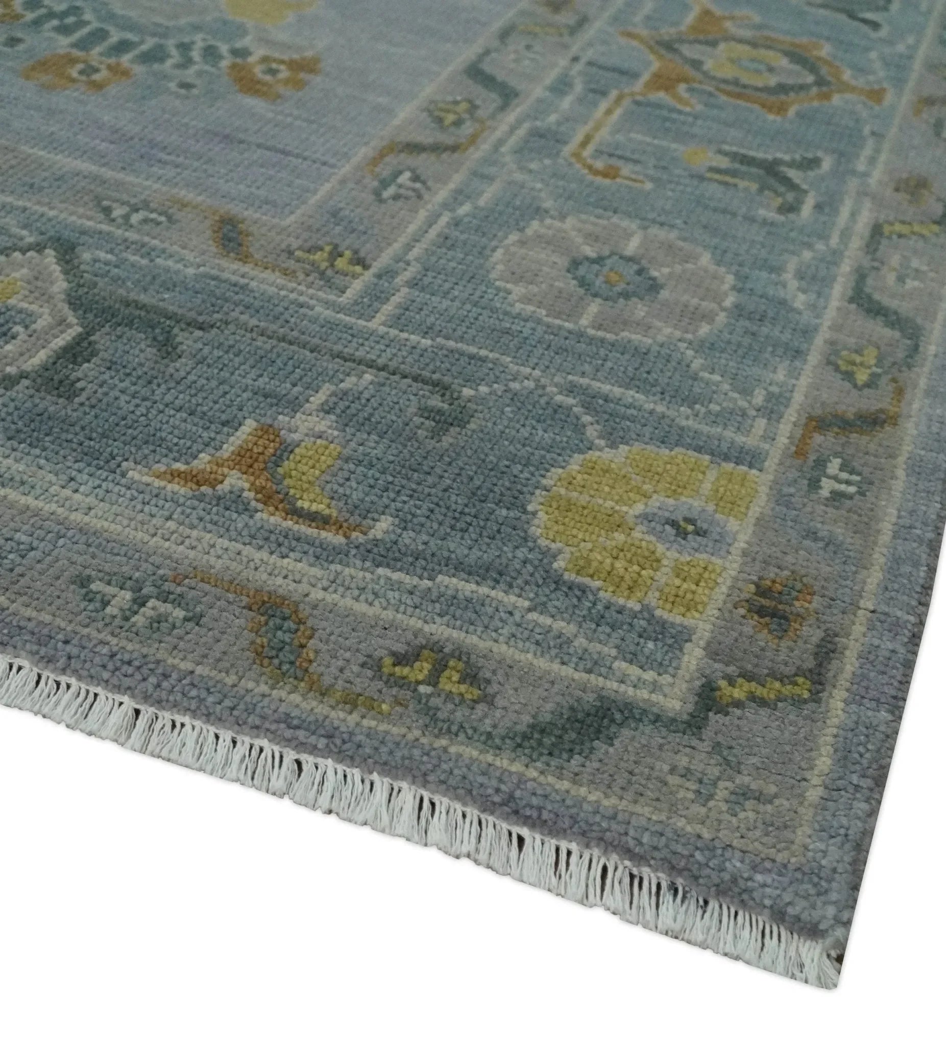 Antique Style Silver and Gray Traditional Hand knotted Oushak Custom Made wool Rug - The Mayfair Hall