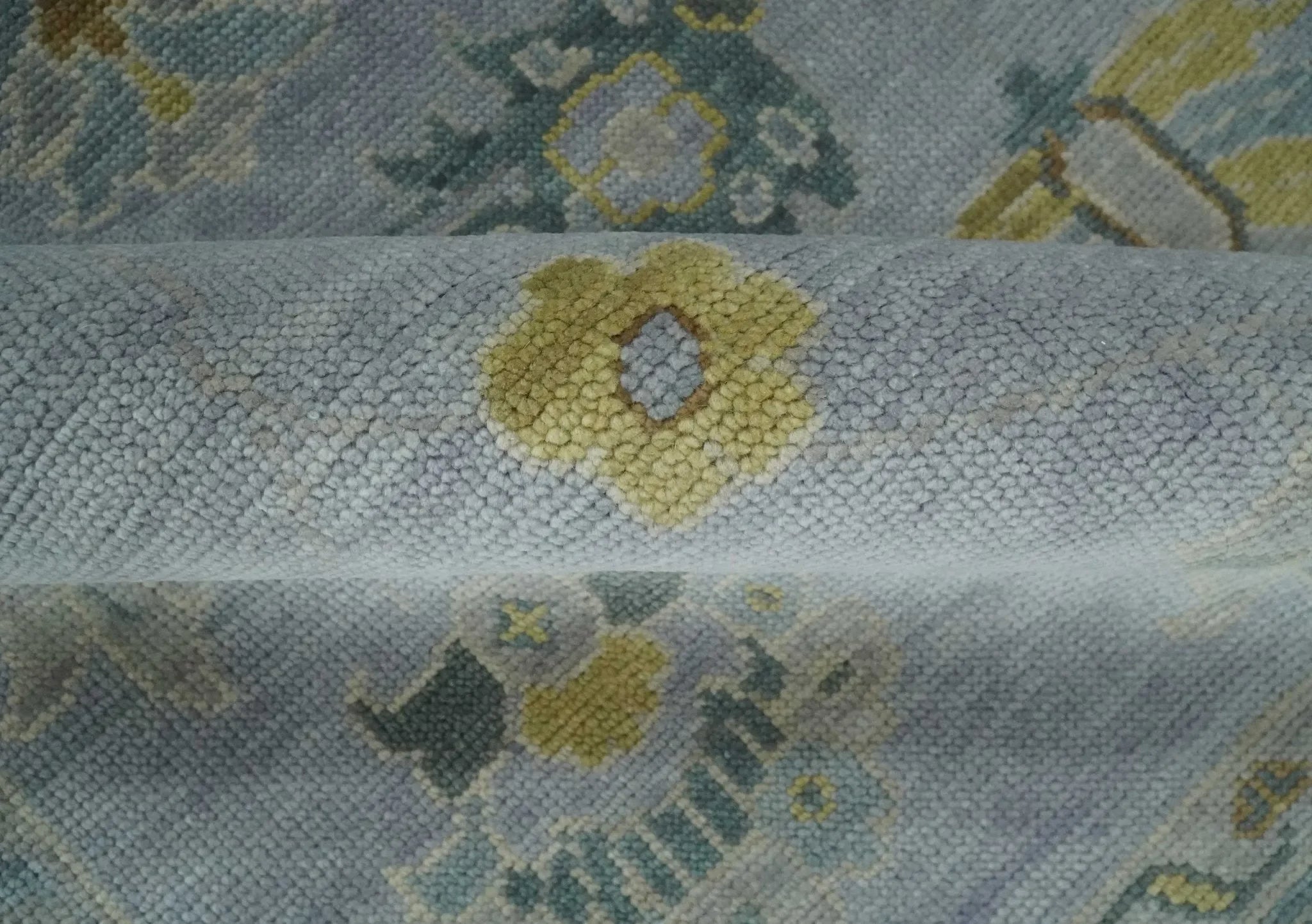 Antique Style Silver and Gray Traditional Hand knotted Oushak Custom Made wool Rug - The Mayfair Hall