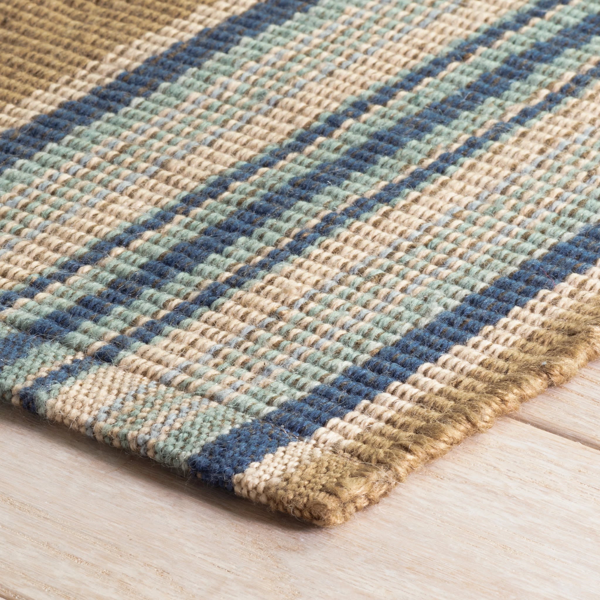 Heron Stripe Handwoven Indoor/Outdoor Rug | Blue