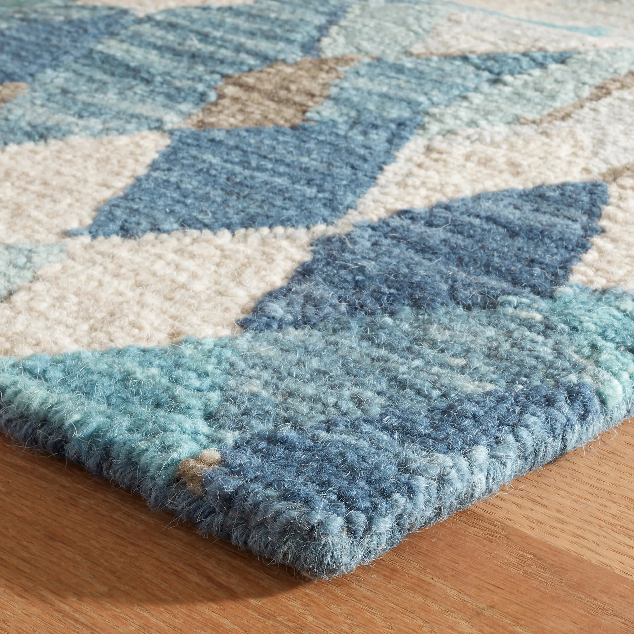 Deer Leap Hand Hooked Wool Rug | Blue