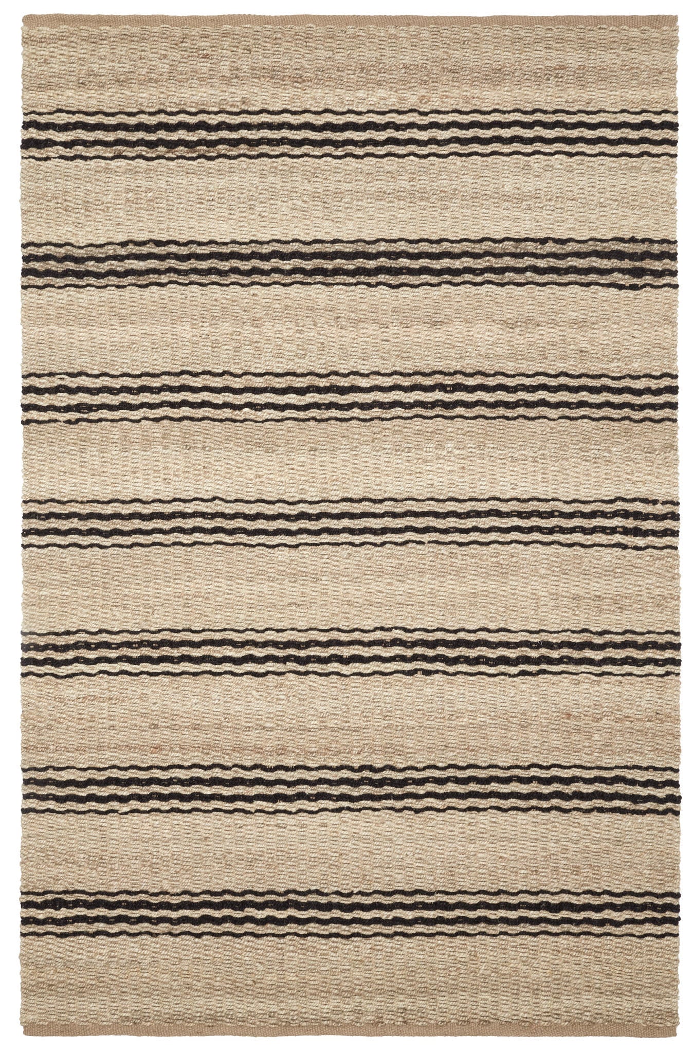 Jute Ticking Handwoven Jute Rug | Black