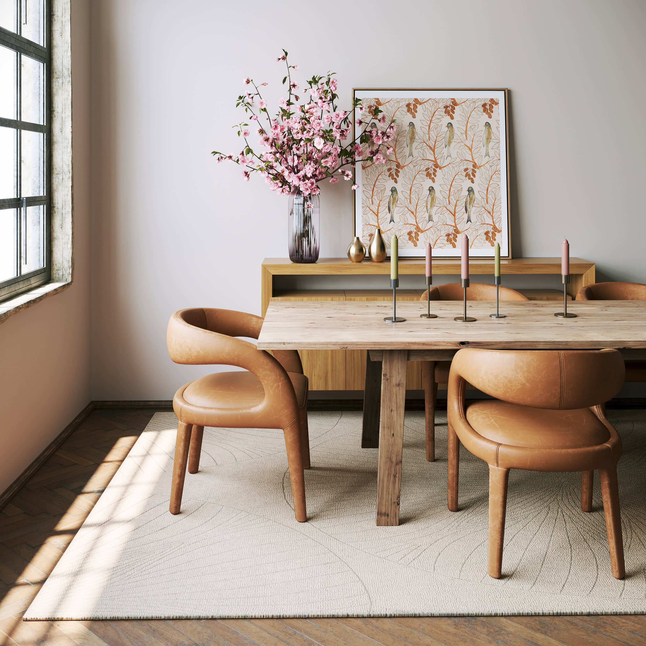 Stillpoint Radiating Pattern Wool Rug | Ivory