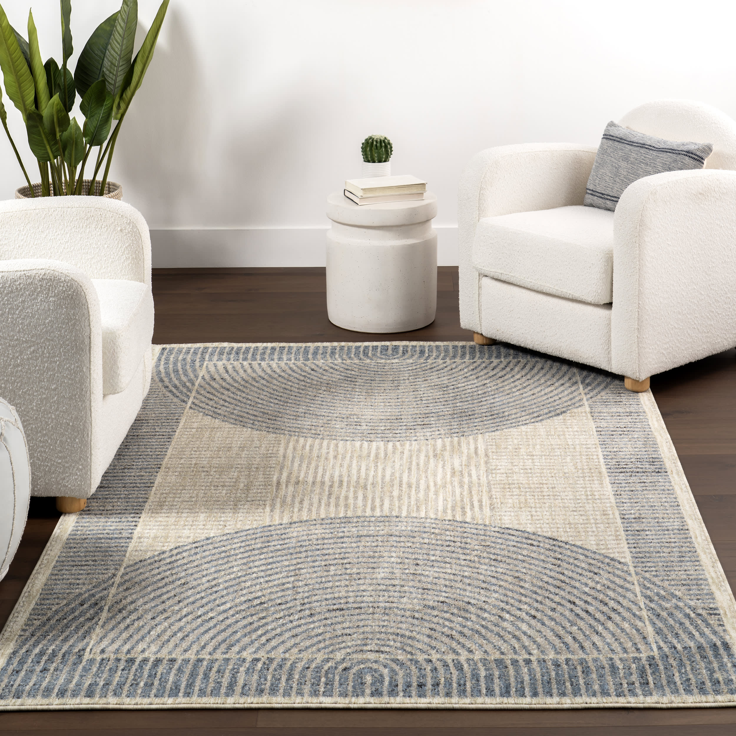 Allyson Modern Geometric Area Rug | Blue