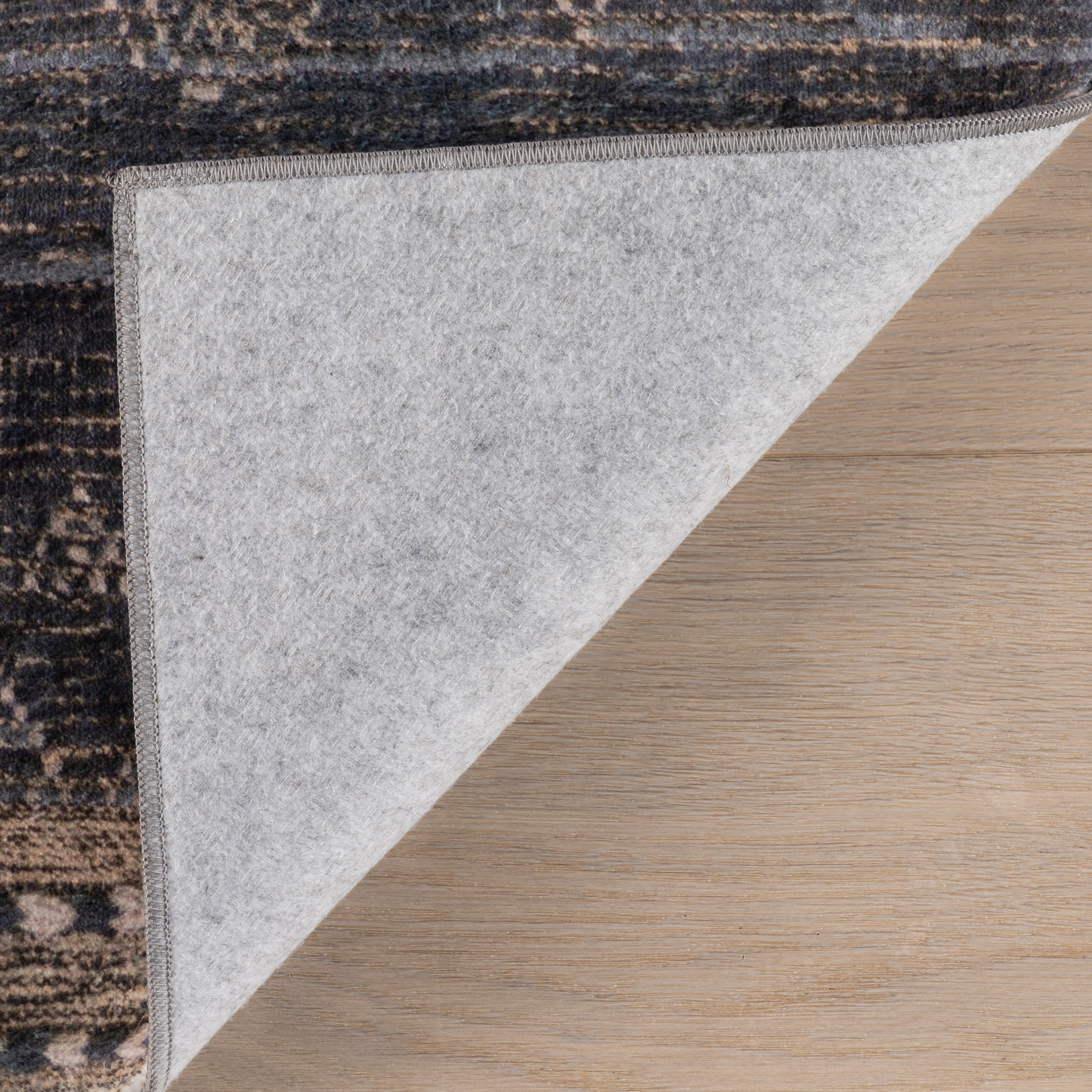 Nevara Abstract Washable Rug | Charcoal