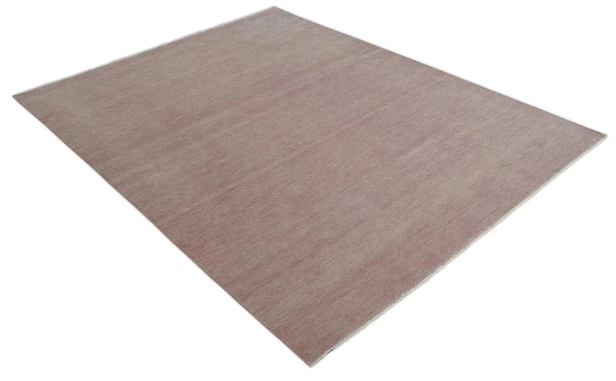 Contemporary Custom Made Modern Solid Peach Hand knotted Wool Area Rug - The Mayfair Hall