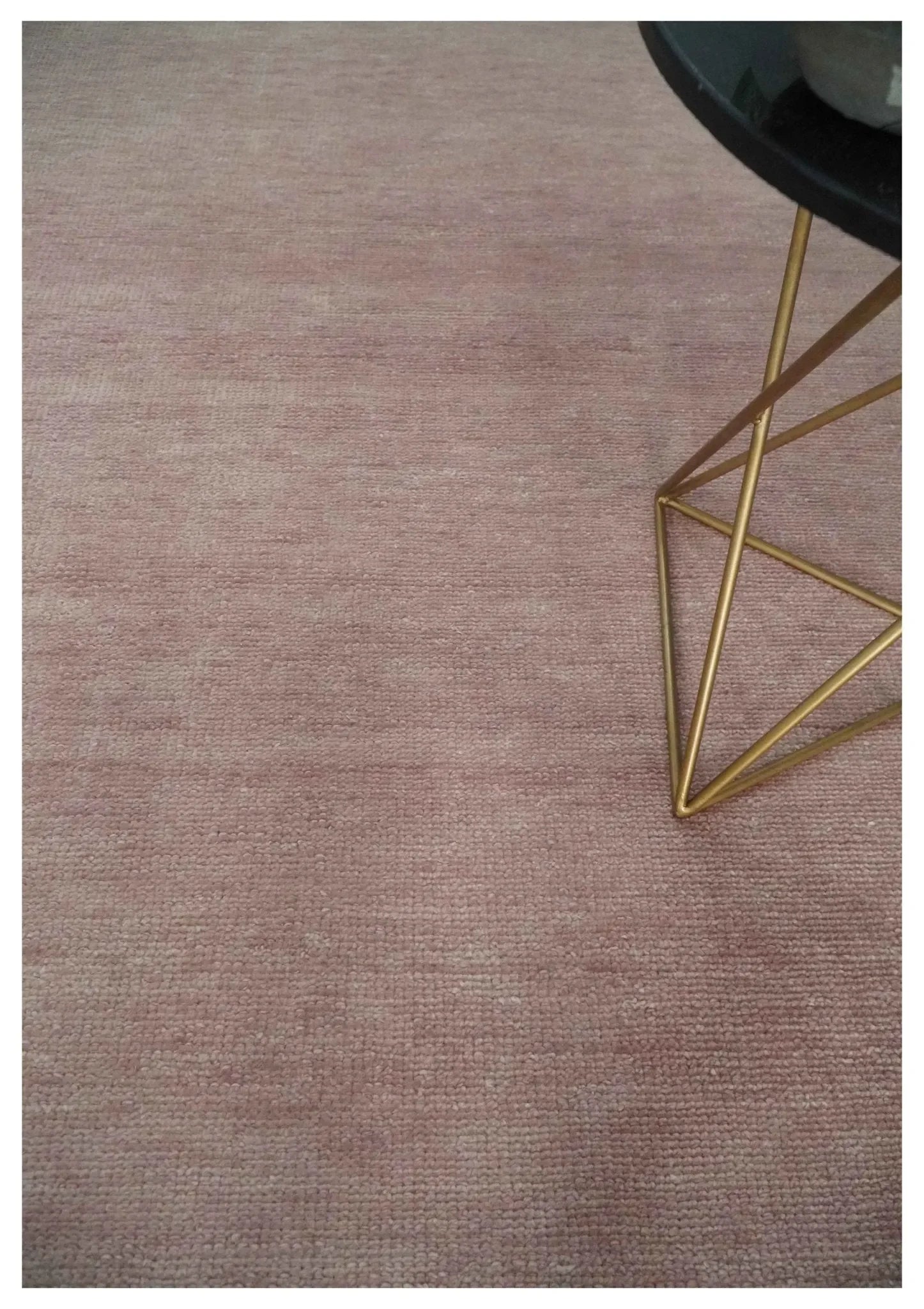 Contemporary Custom Made Modern Solid Peach Hand knotted Wool Area Rug - The Mayfair Hall