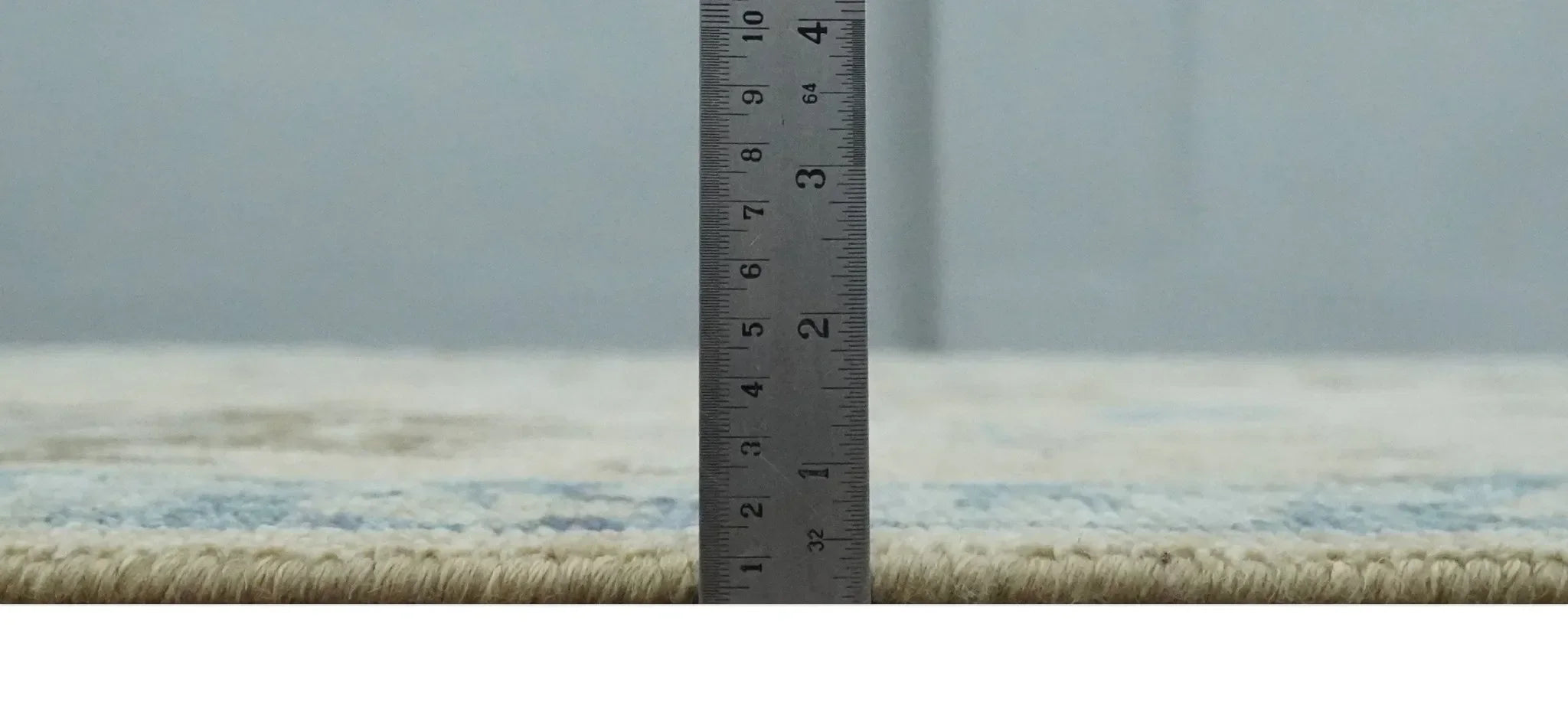 Custom Made Antique Style Beige and Blue Hand knotted Oushak wool Area Rug - The Mayfair Hall