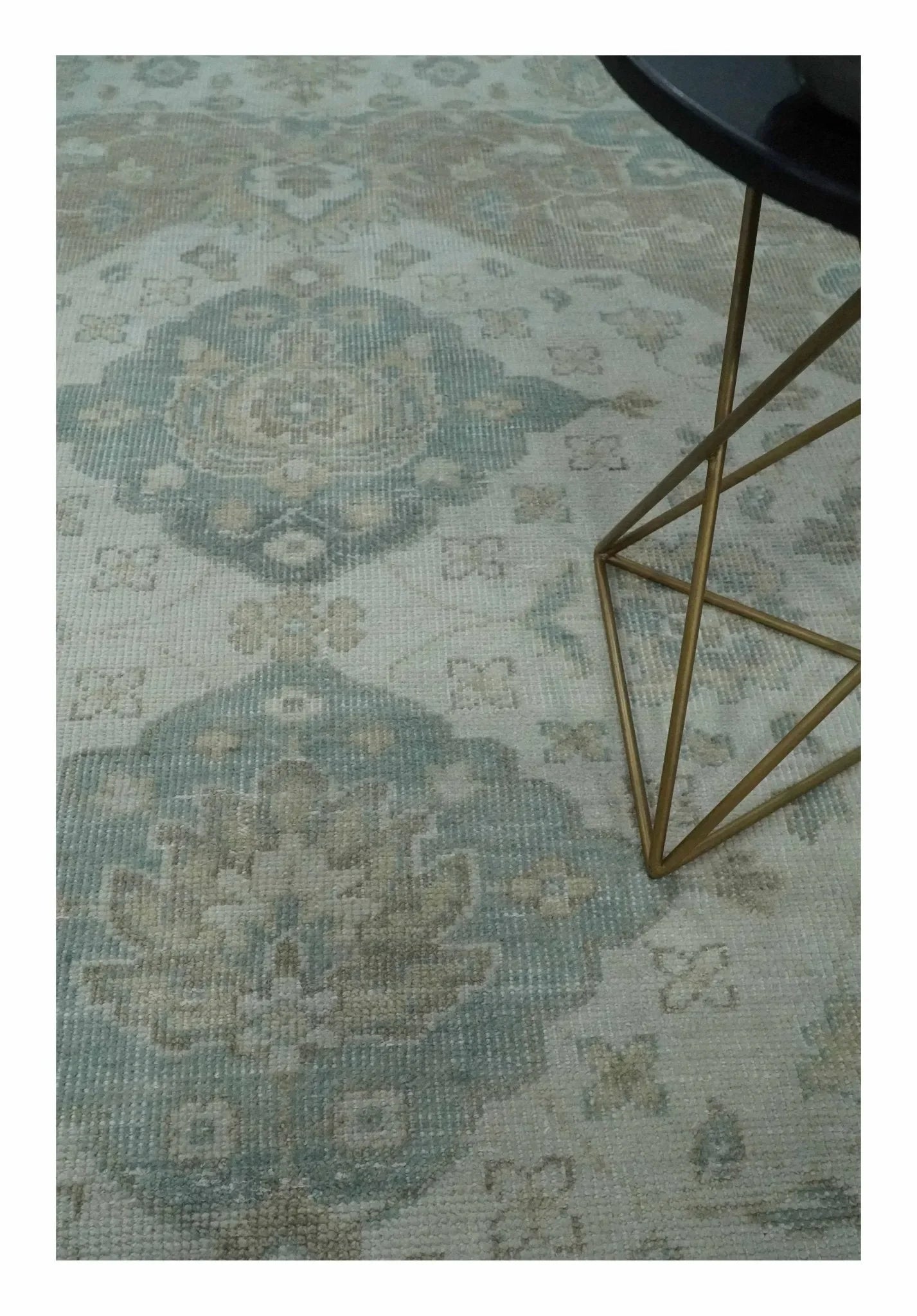 Custom Made Antique Style Neutral Ivory and Camel Custom Made wool Area Rug - The Mayfair Hall