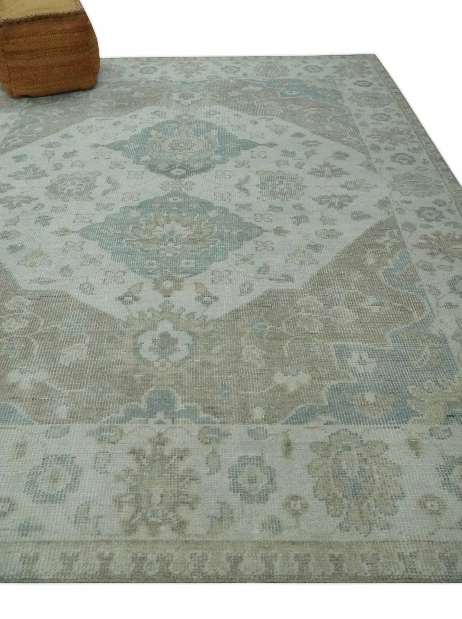 Custom Made Antique Style Neutral Ivory and Camel Custom Made wool Area Rug - The Mayfair Hall