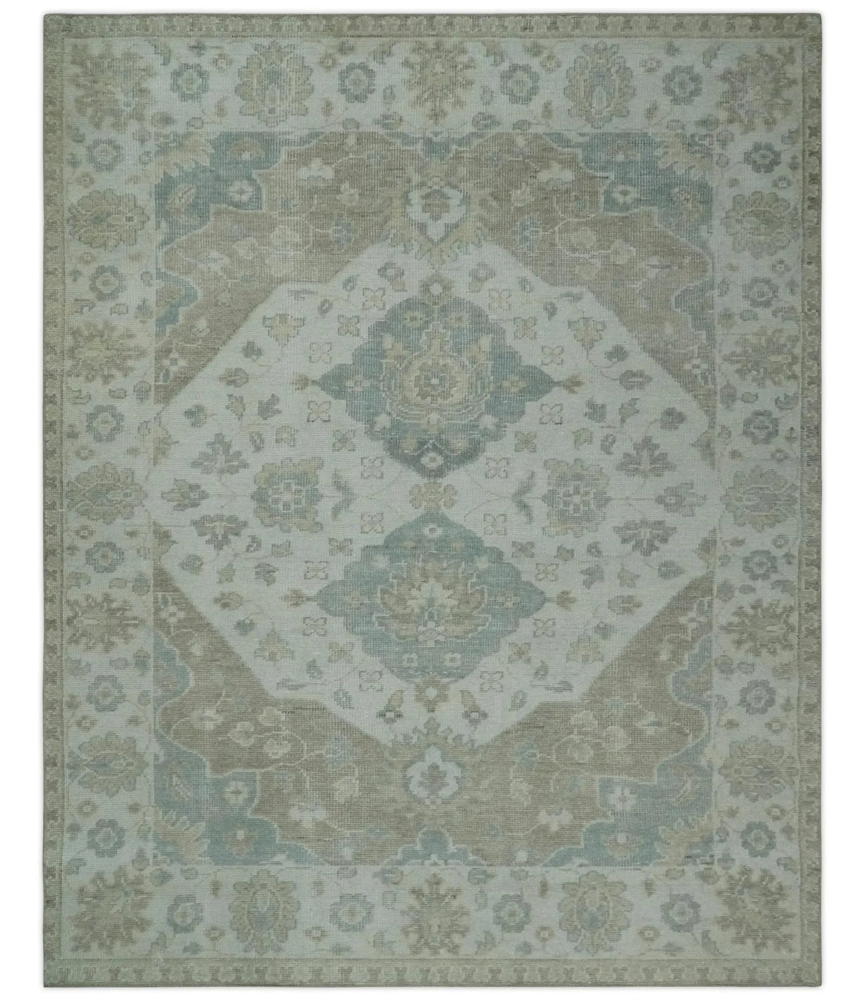 Custom Made Antique Style Neutral Ivory and Camel Custom Made wool Area Rug - The Mayfair Hall