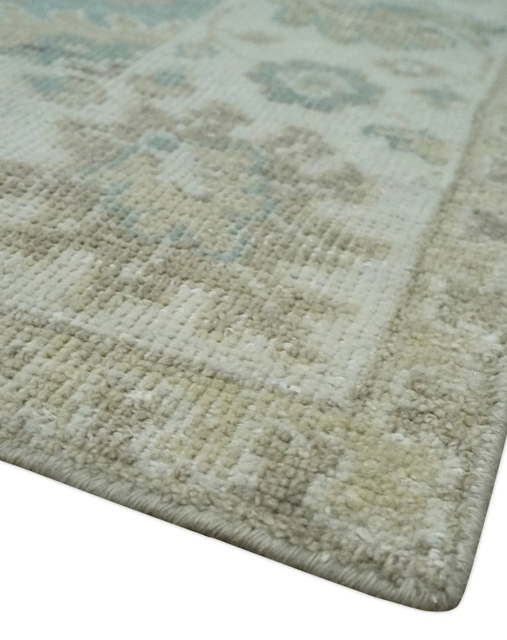 Custom Made Antique Style Neutral Ivory and Camel Custom Made wool Area Rug - The Mayfair Hall