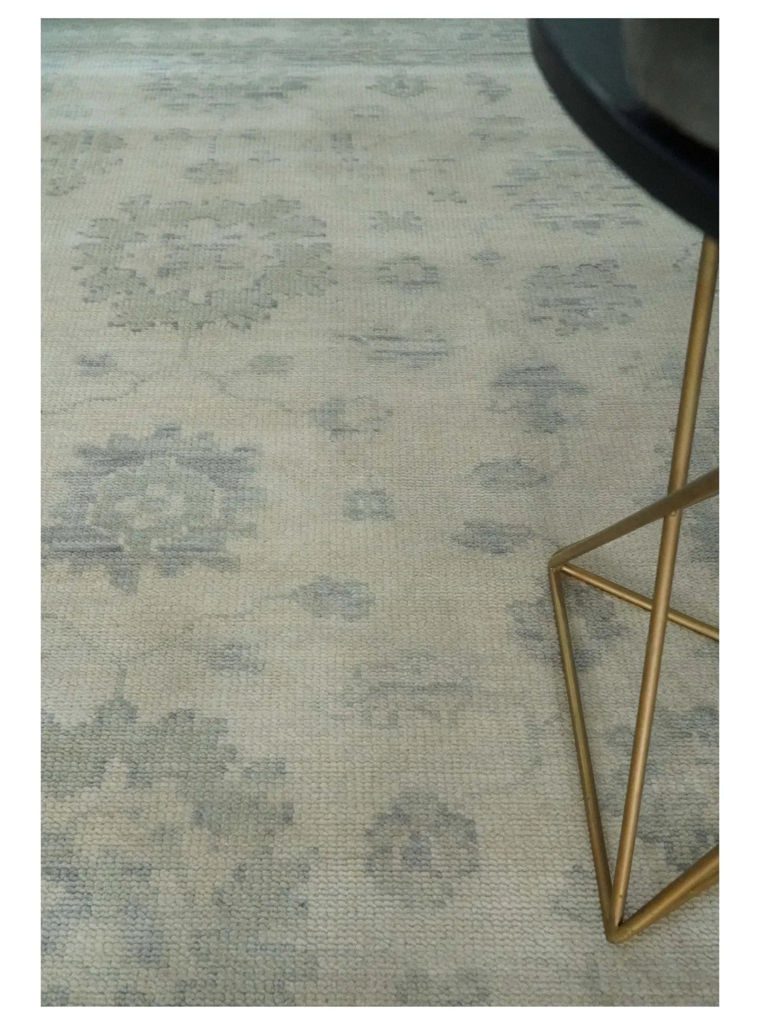 Custom Made Beige and Light Green Hand knotted Traditional Oushak Multi Size wool Area Rug - The Mayfair Hall