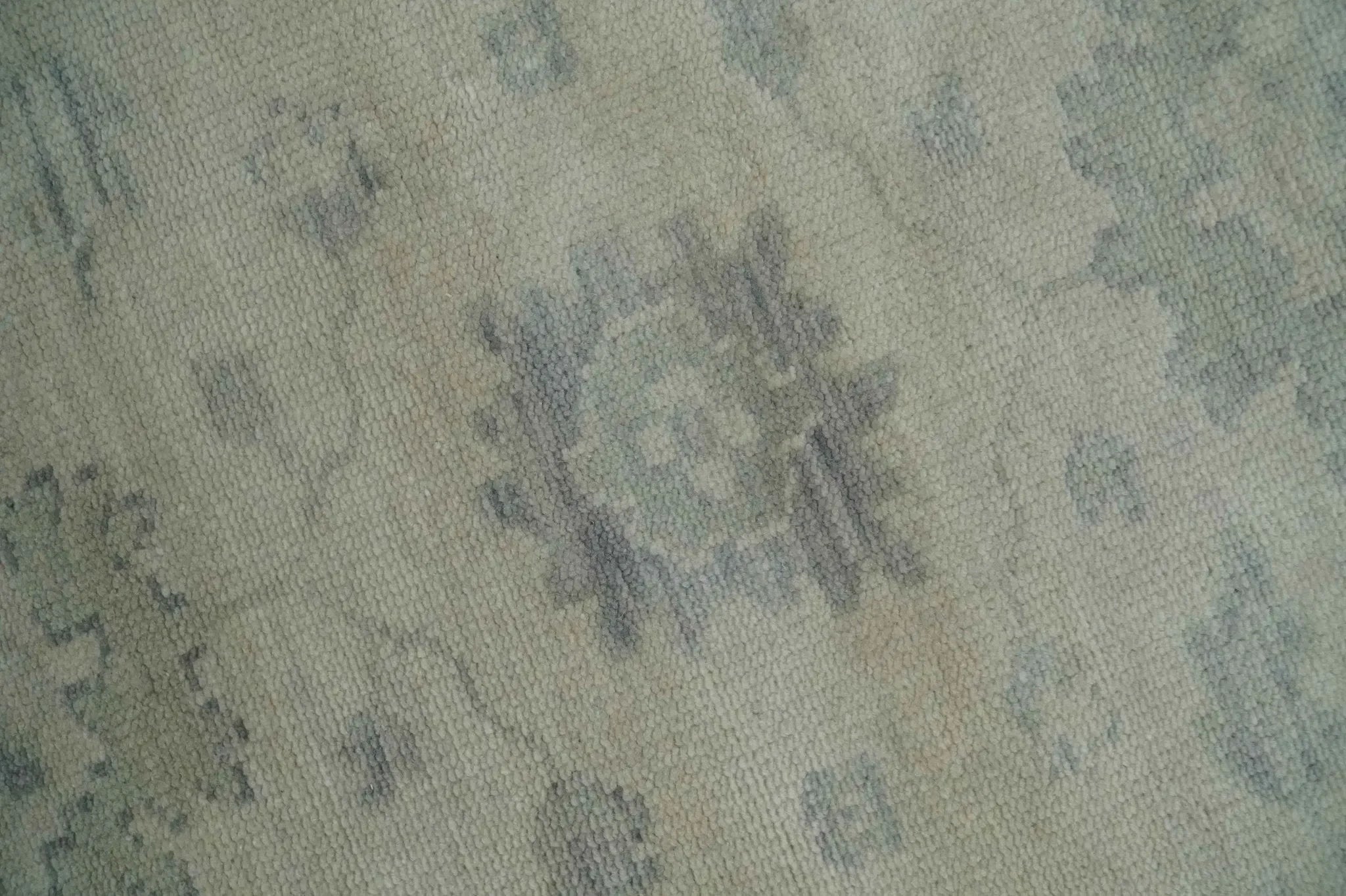 Custom Made Beige and Light Green Hand knotted Traditional Oushak Multi Size wool Area Rug - The Mayfair Hall