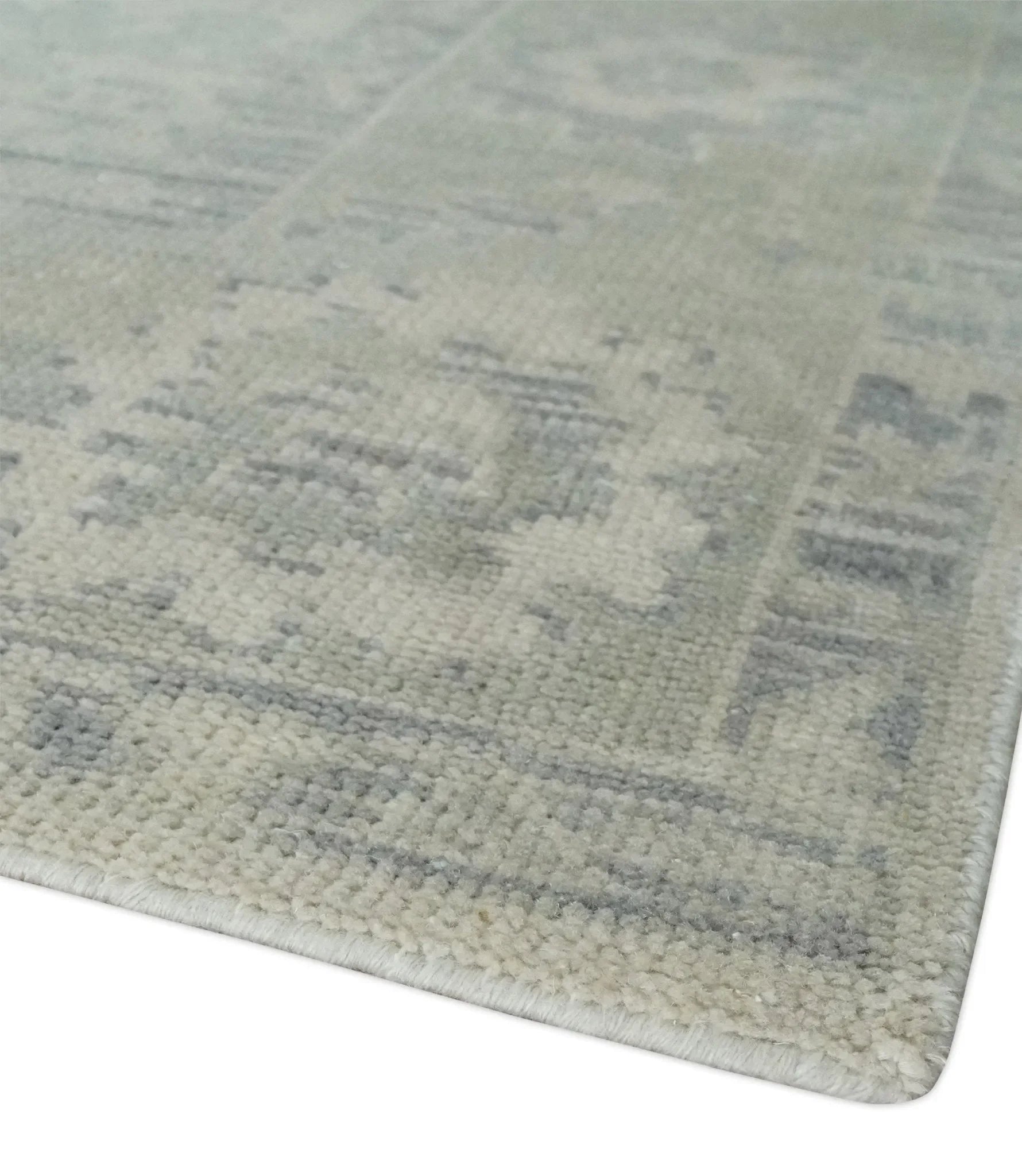 Custom Made Beige and Light Green Hand knotted Traditional Oushak Multi Size wool Area Rug - The Mayfair Hall