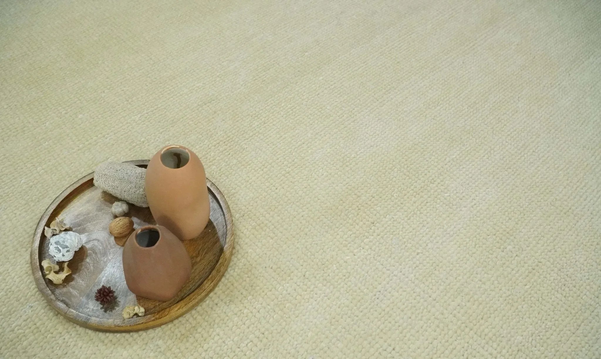 Custom Made Beige Modern Solid Hand knotted wool Area Rug - The Mayfair Hall