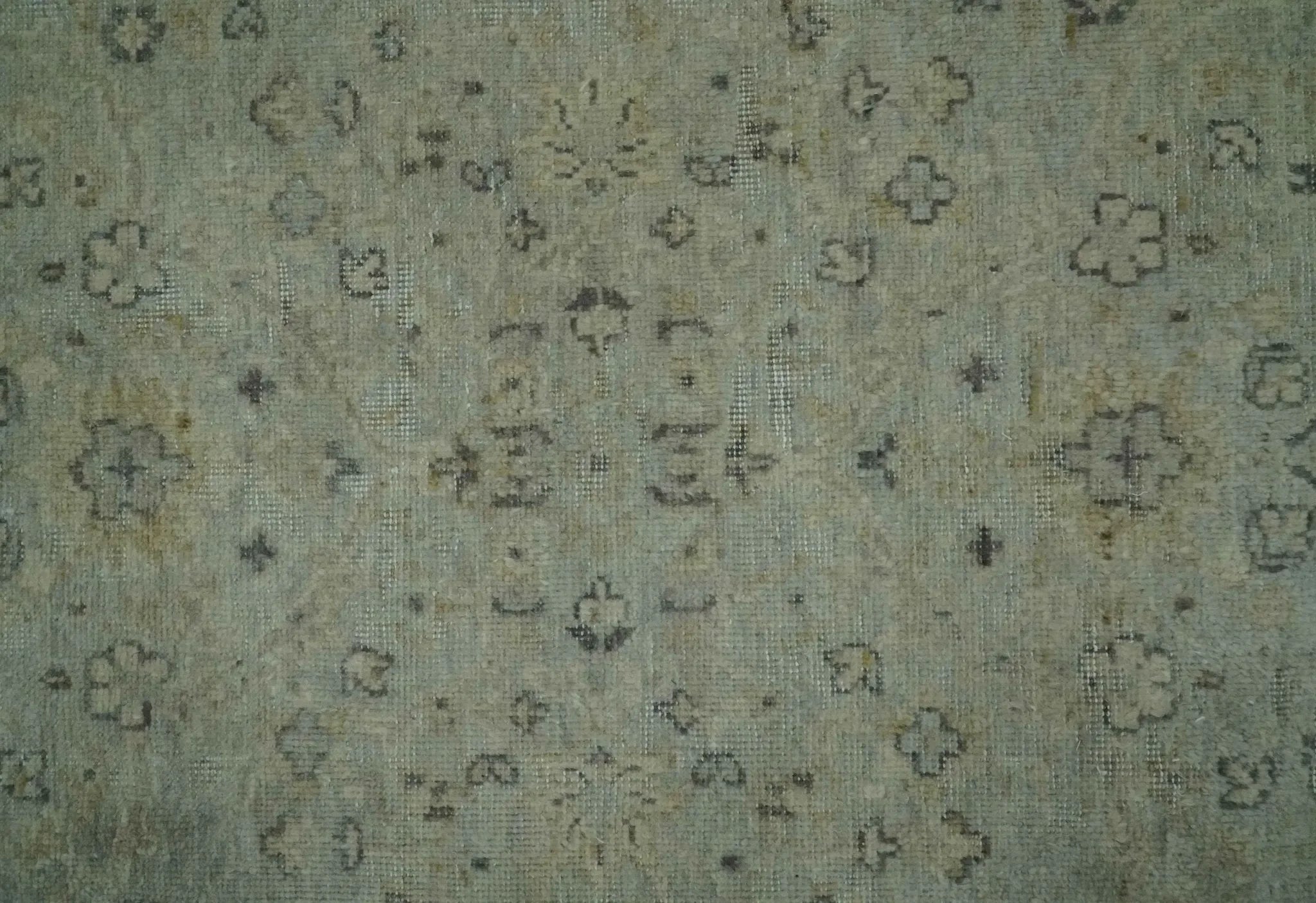 Custom Made Distress Finished Beige, Silver and Charcoal Traditional Wool Rug - The Mayfair Hall