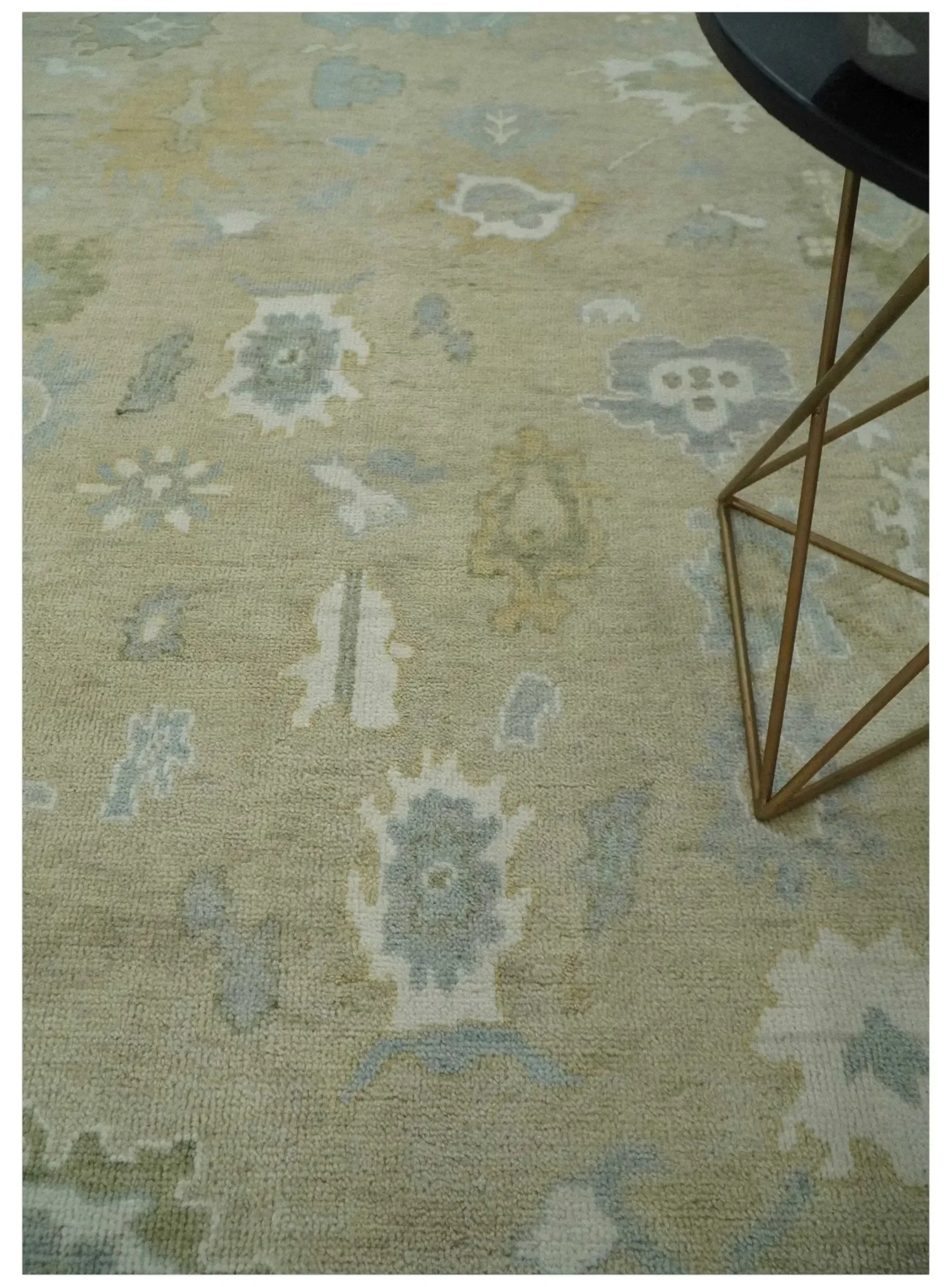 Custom Made Earthy Hand Knotted Beige and Ivory Traditional Multi Size Wool Area Rug - The Mayfair Hall