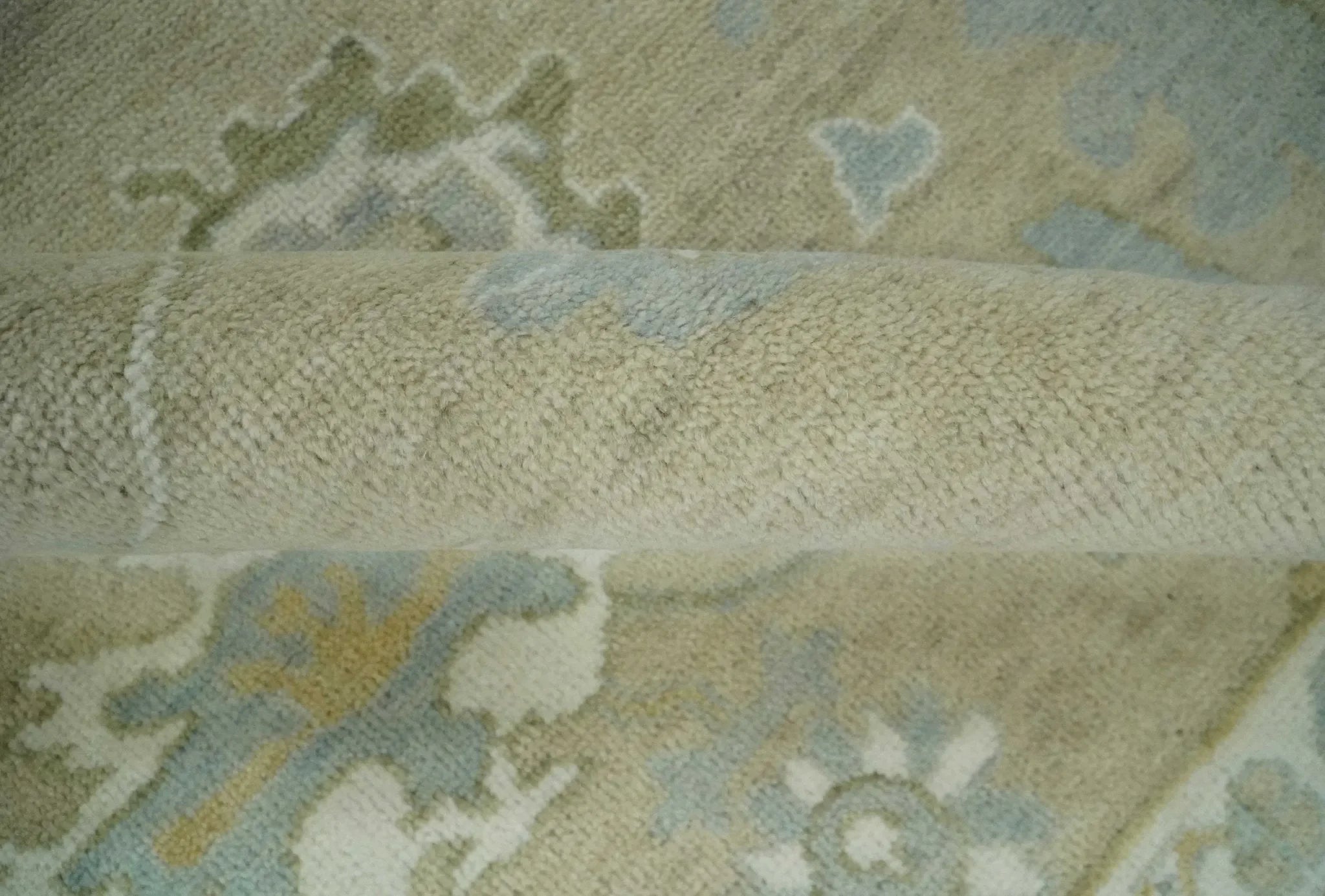 Custom Made Earthy Hand Knotted Beige and Ivory Traditional Multi Size Wool Area Rug - The Mayfair Hall