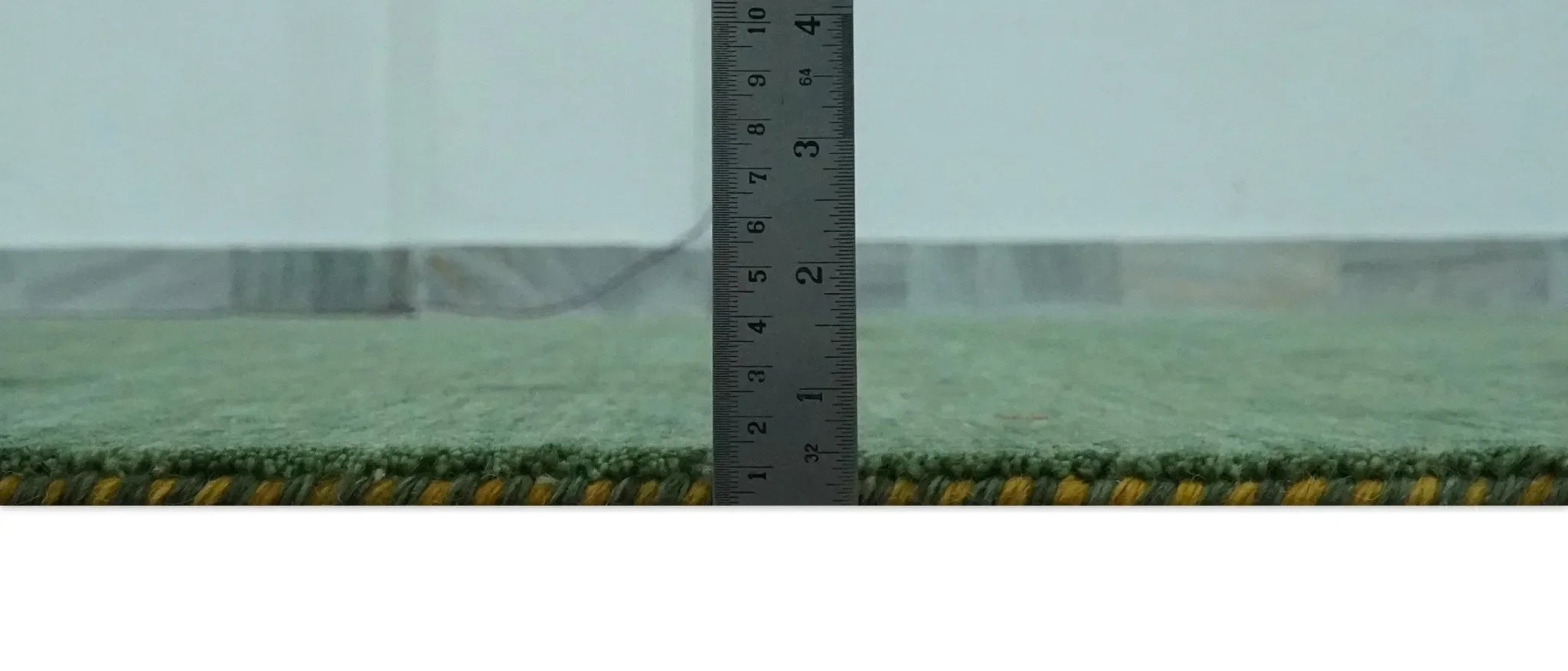 Custom Made Geometrical Stripes Design Green, Ivory and Charcoal wool Area Rug - The Mayfair Hall