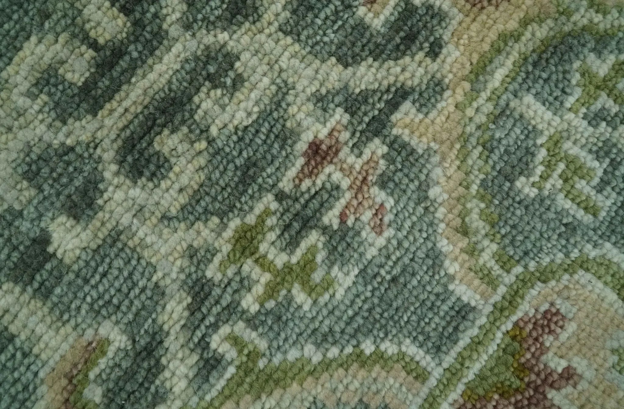 Custom Made Gray, Silver and Green Hand Knotted Traditional Large Design wool area rug - The Mayfair Hall