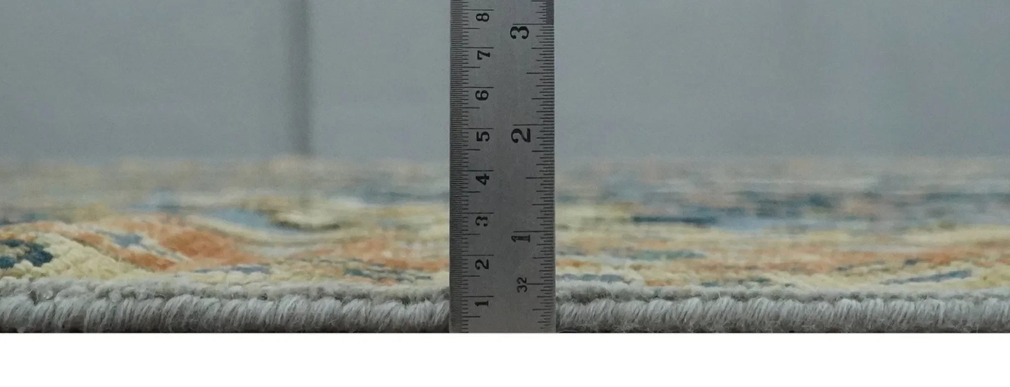 Custom Made Hand Knotted Blue and Rust Tree Design Low pile Wool Area Rug - The Mayfair Hall