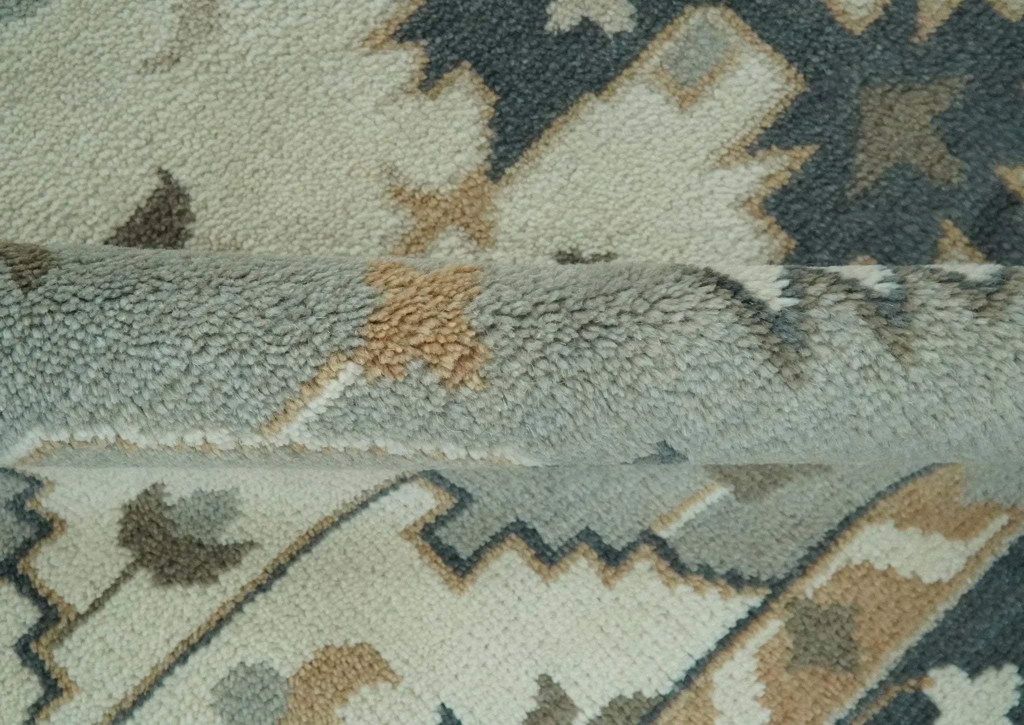 Custom Made Ivory, Gray, Camel and Charcoal Traditional Multi Size Wool Area Rug - The Mayfair Hall