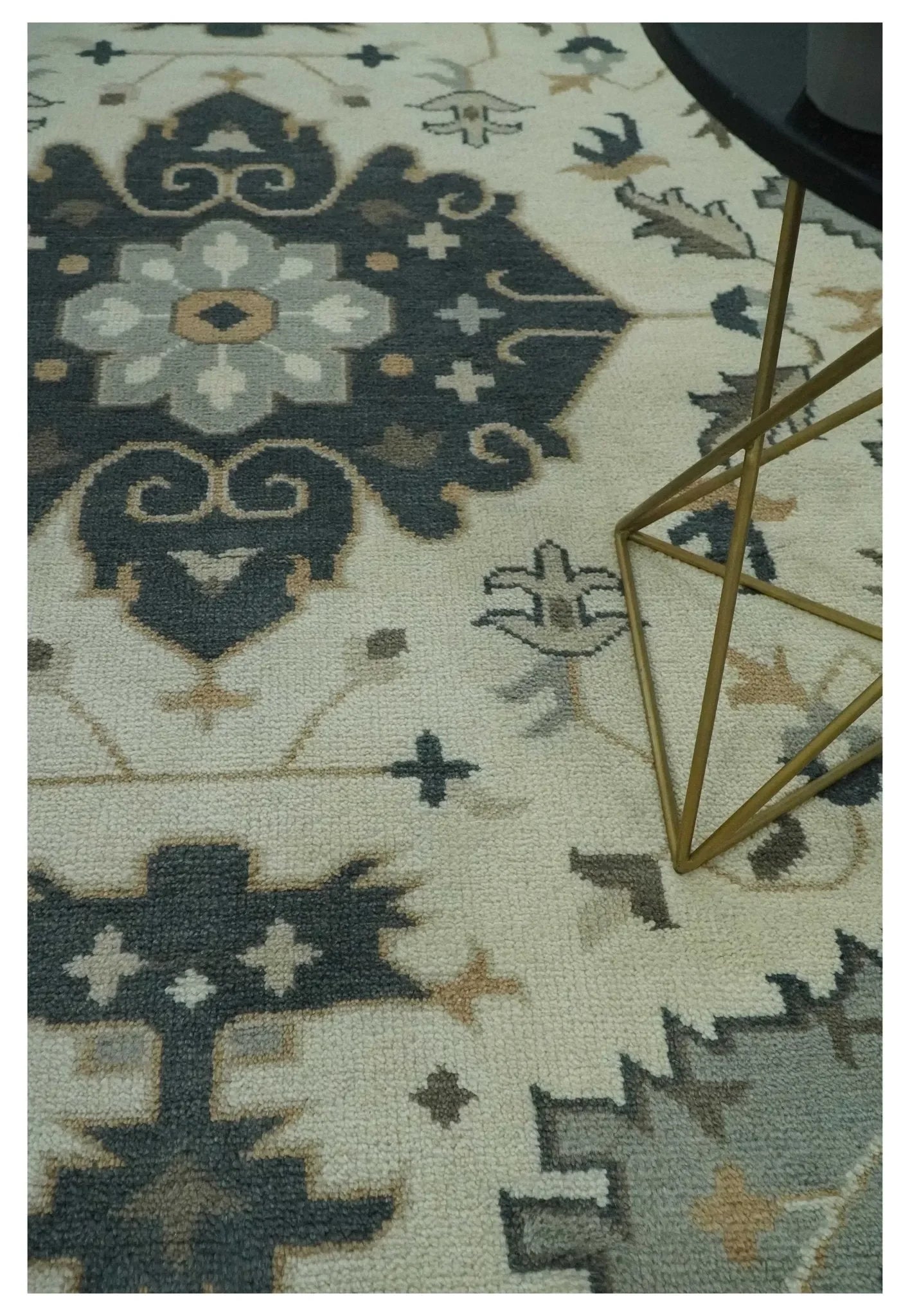 Custom Made Ivory, Gray, Camel and Charcoal Traditional Multi Size Wool Area Rug - The Mayfair Hall
