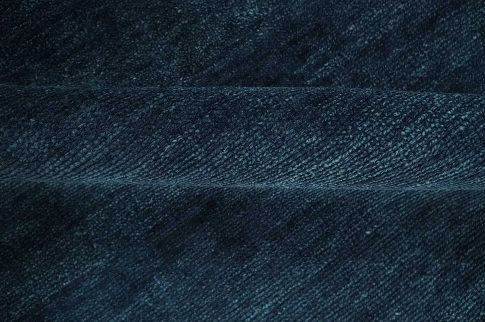 Custom Made Midnight blue Solid Hand knotted Modern wool Area Rug - The Mayfair Hall