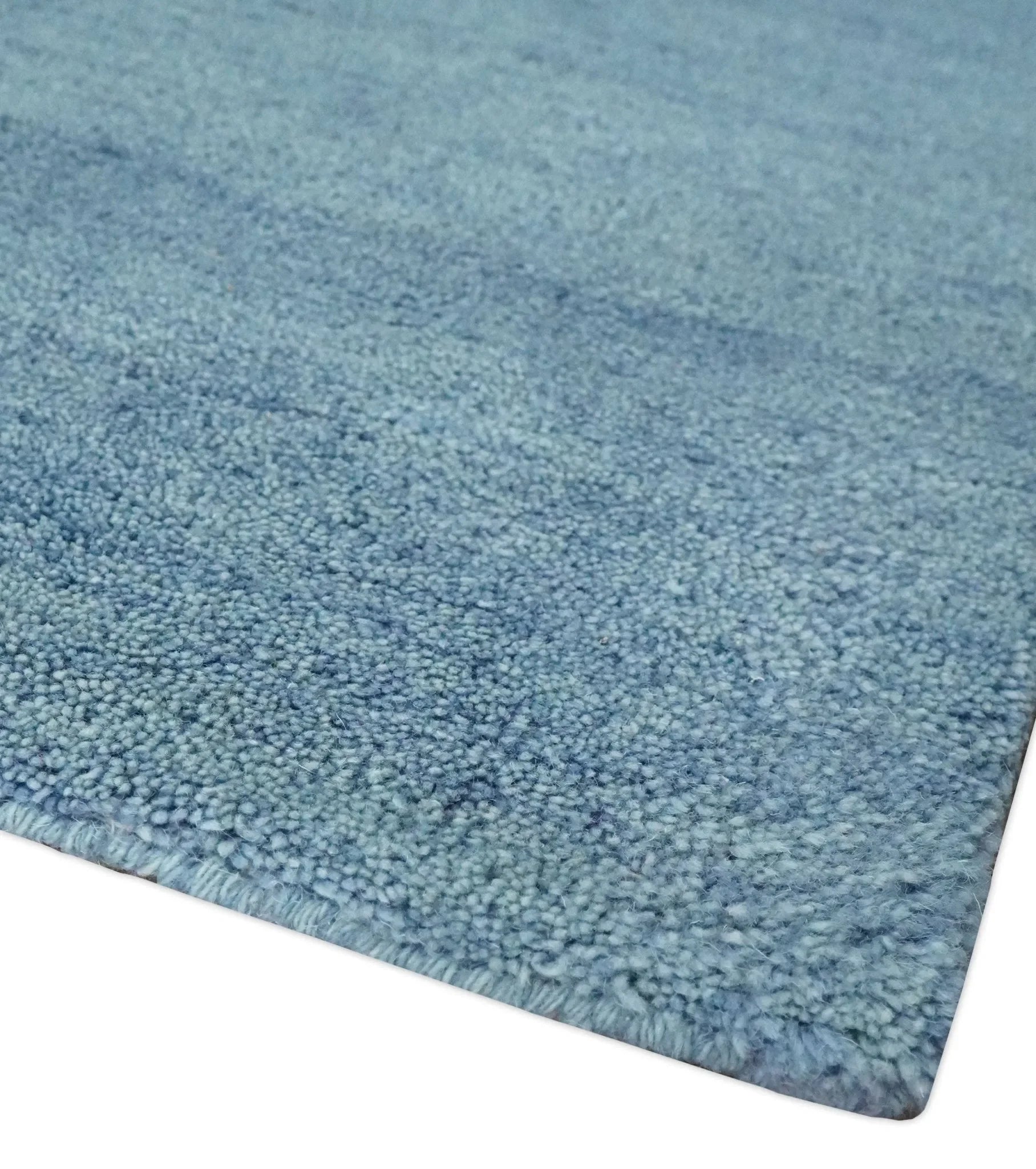 Custom Made Solid Plane Light Blue Woolen Hand Tufted wool area Rug - The Mayfair Hall