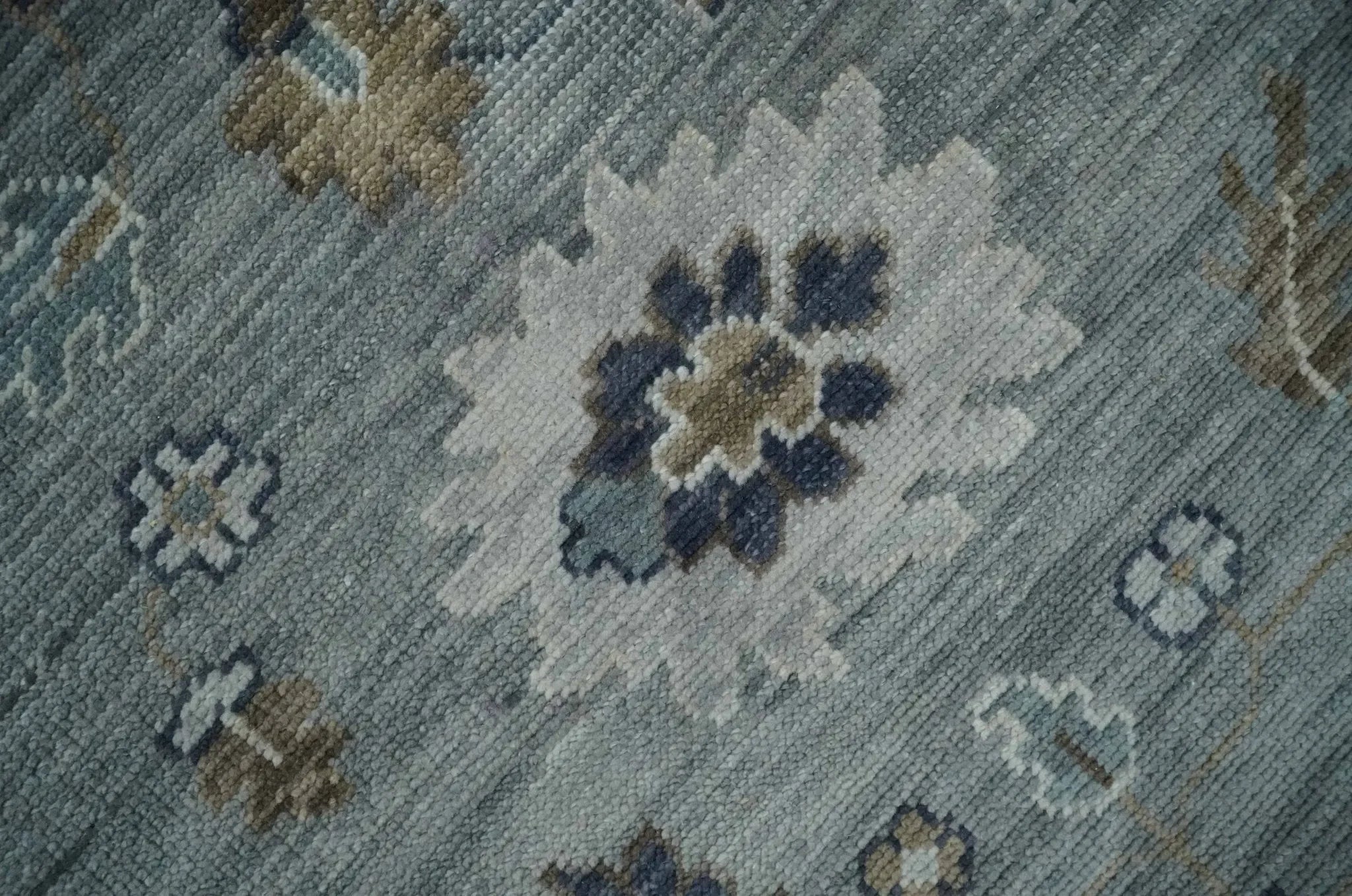 Custom Made Traditional Gray and Brown Multi Size Antique Style Hand knotted Wool Area Rug - The Mayfair Hall