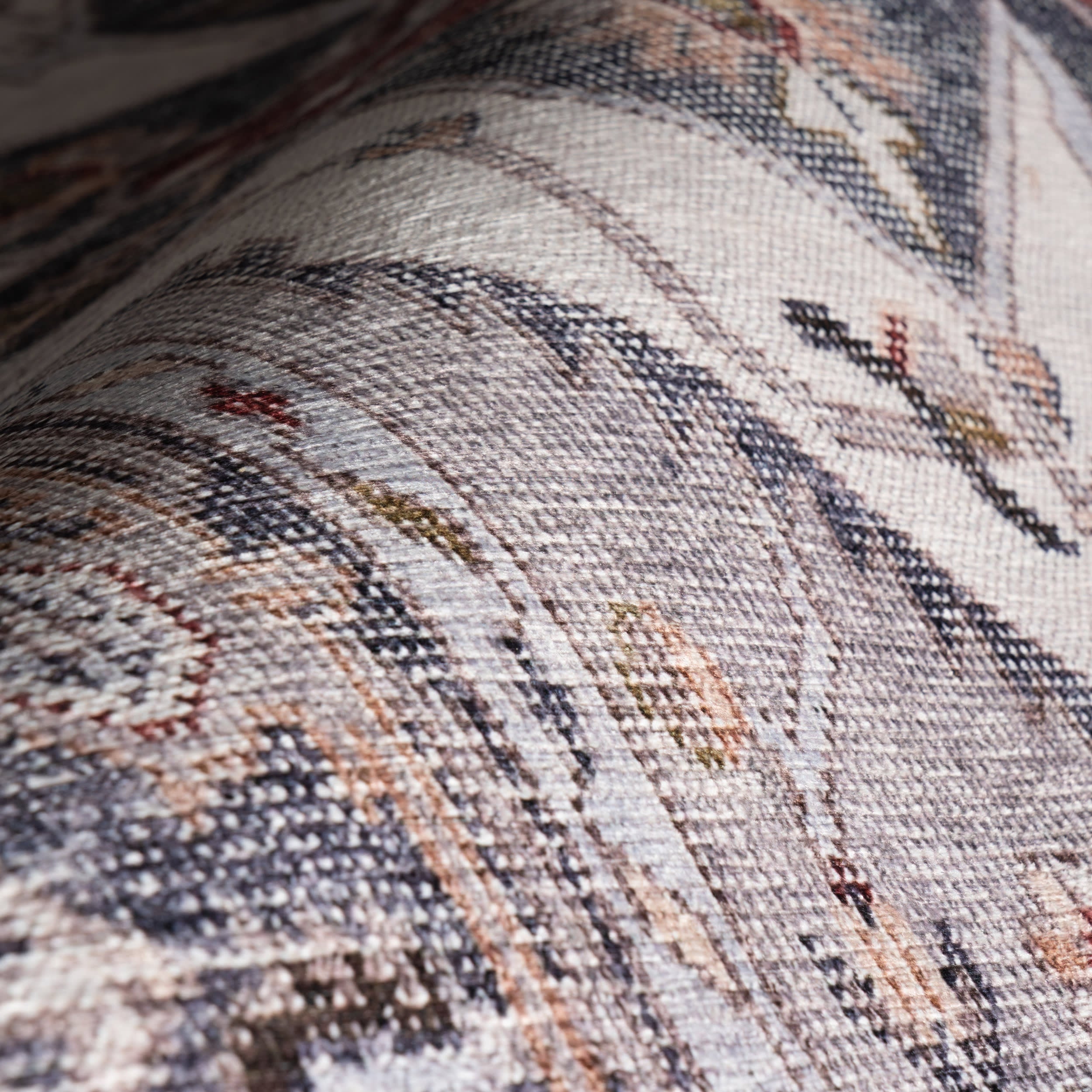 Crystalline Medallion Spill Proof Washable Rug | Beige