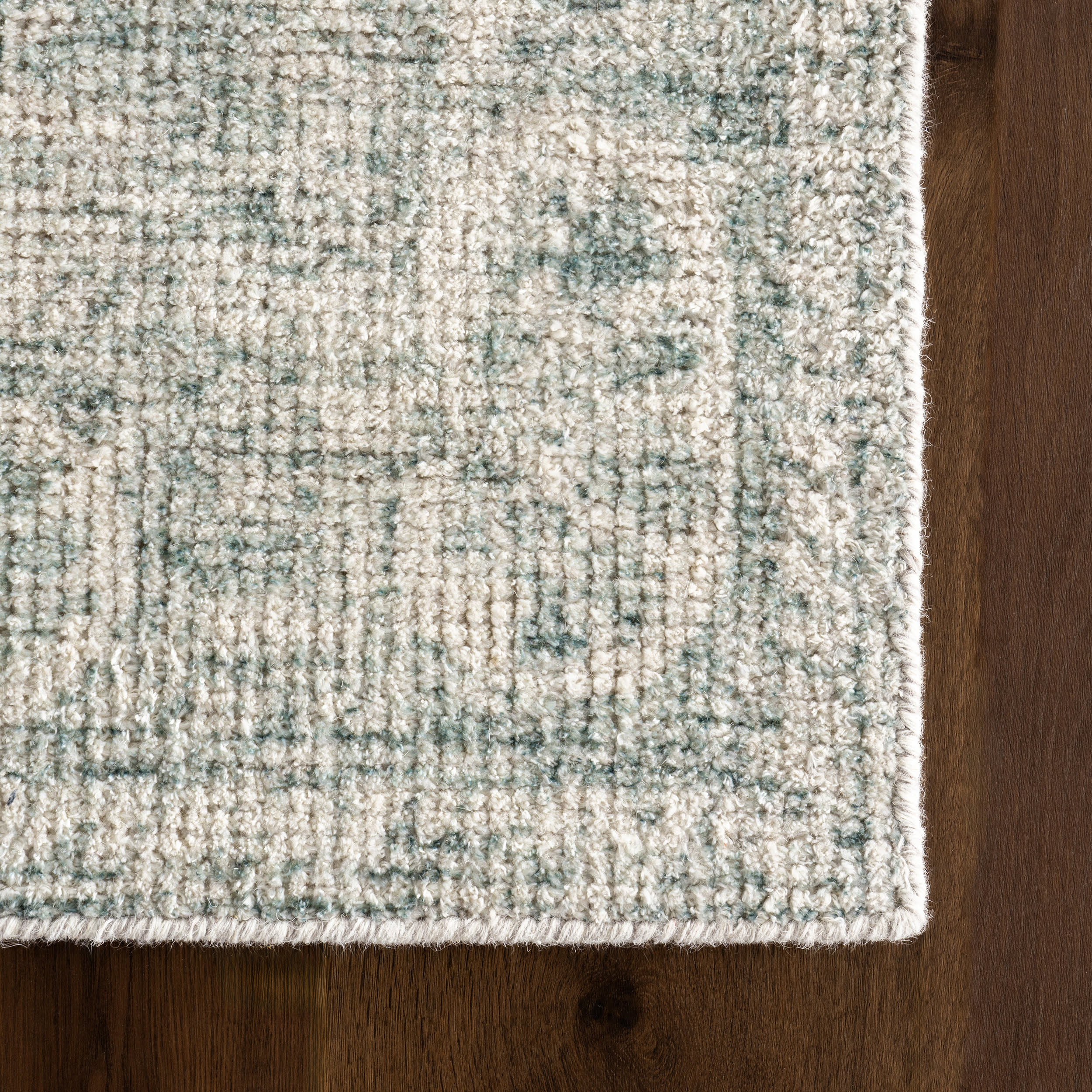 Hand-Tufted Ornate Border Wool-Blend Rug | Teal