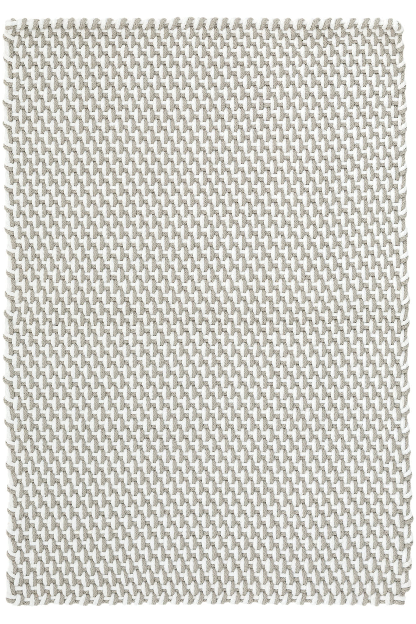 Two-Tone Rope Handwoven Indoor/Outdoor Rug | Platinum/White