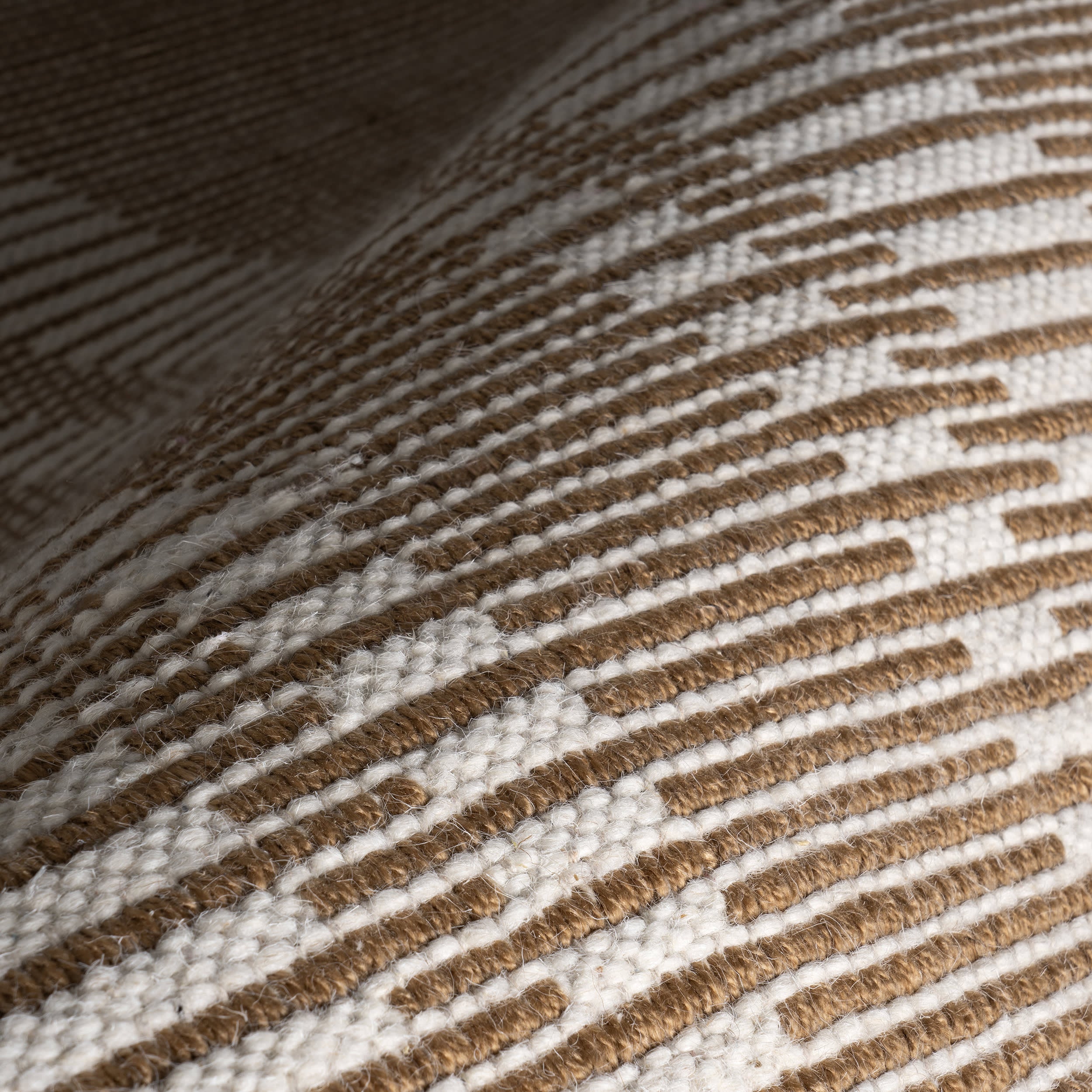 Virgo Striped Reversible Wool Rug | Natural