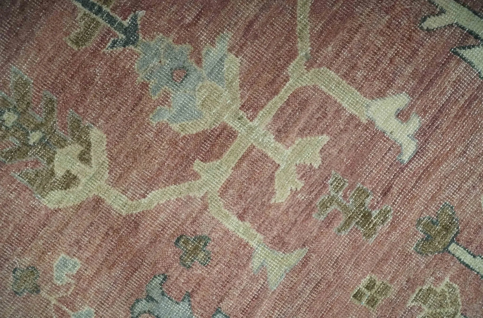 Distress Finished Tree of Life Hand Knotted Rust and Silver Custom Made Wool Rug - The Mayfair Hall