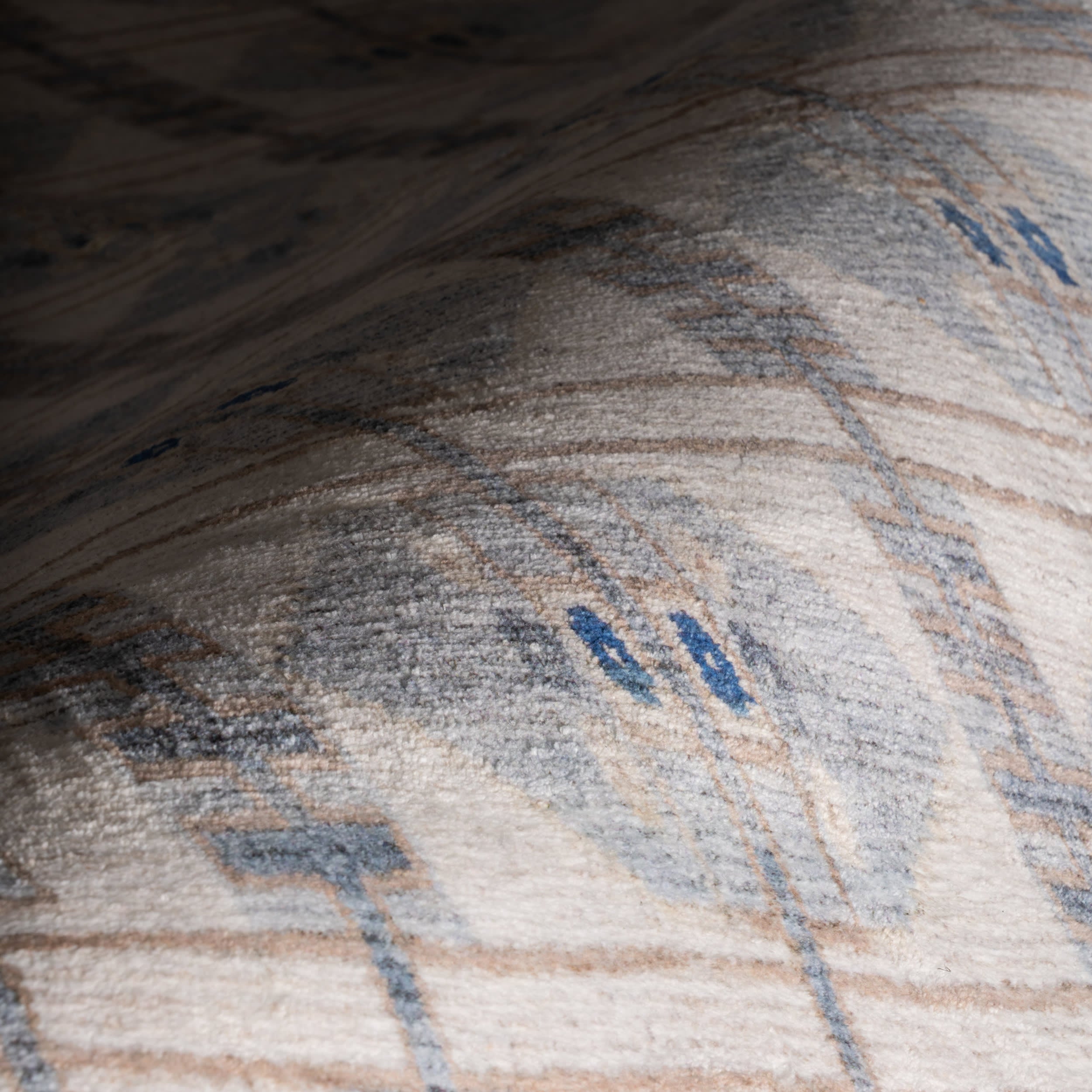 Drusilae Abstract Washable Rug | Light Blue