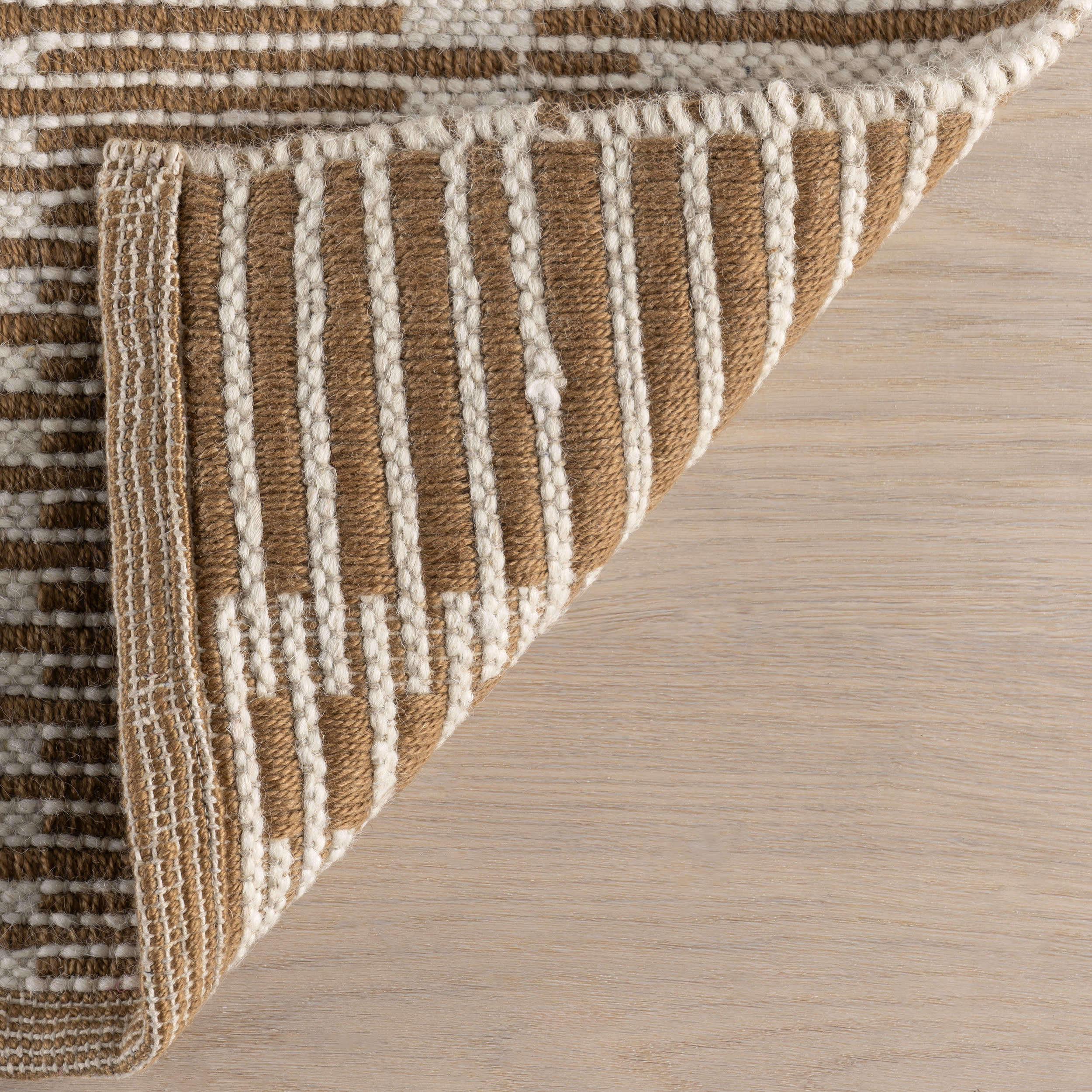 Virgo Striped Reversible Wool Rug | Natural
