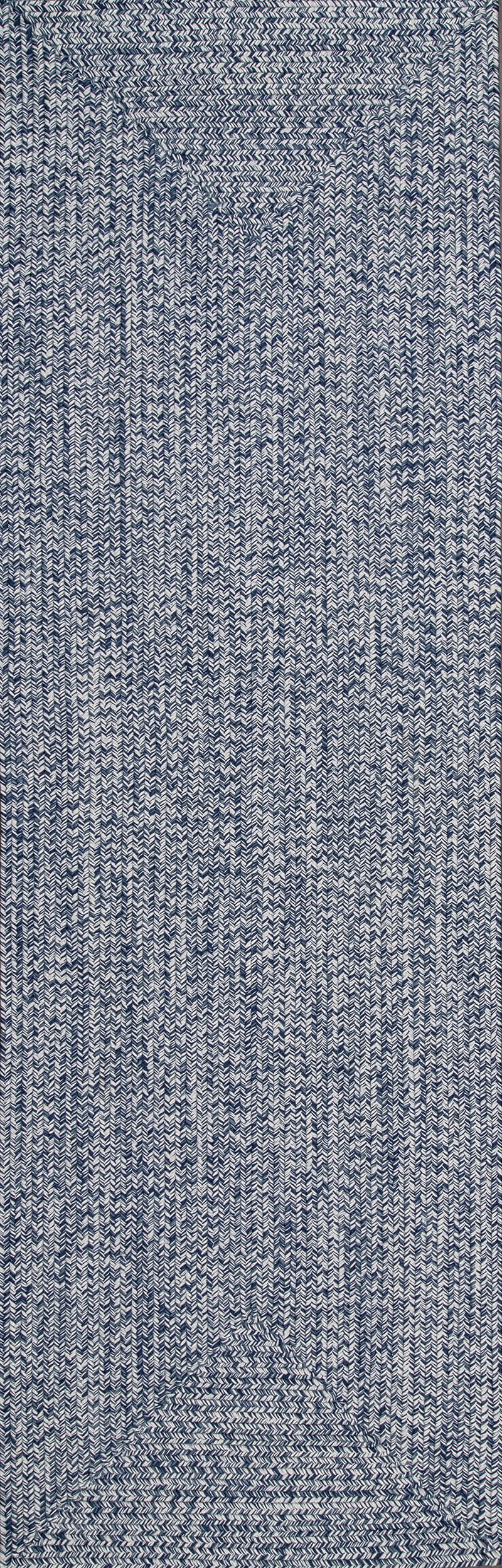 Isolated view of Navy Runner Everywhere Hand-Braided Indoor/Outdoor Rug, showcasing its design