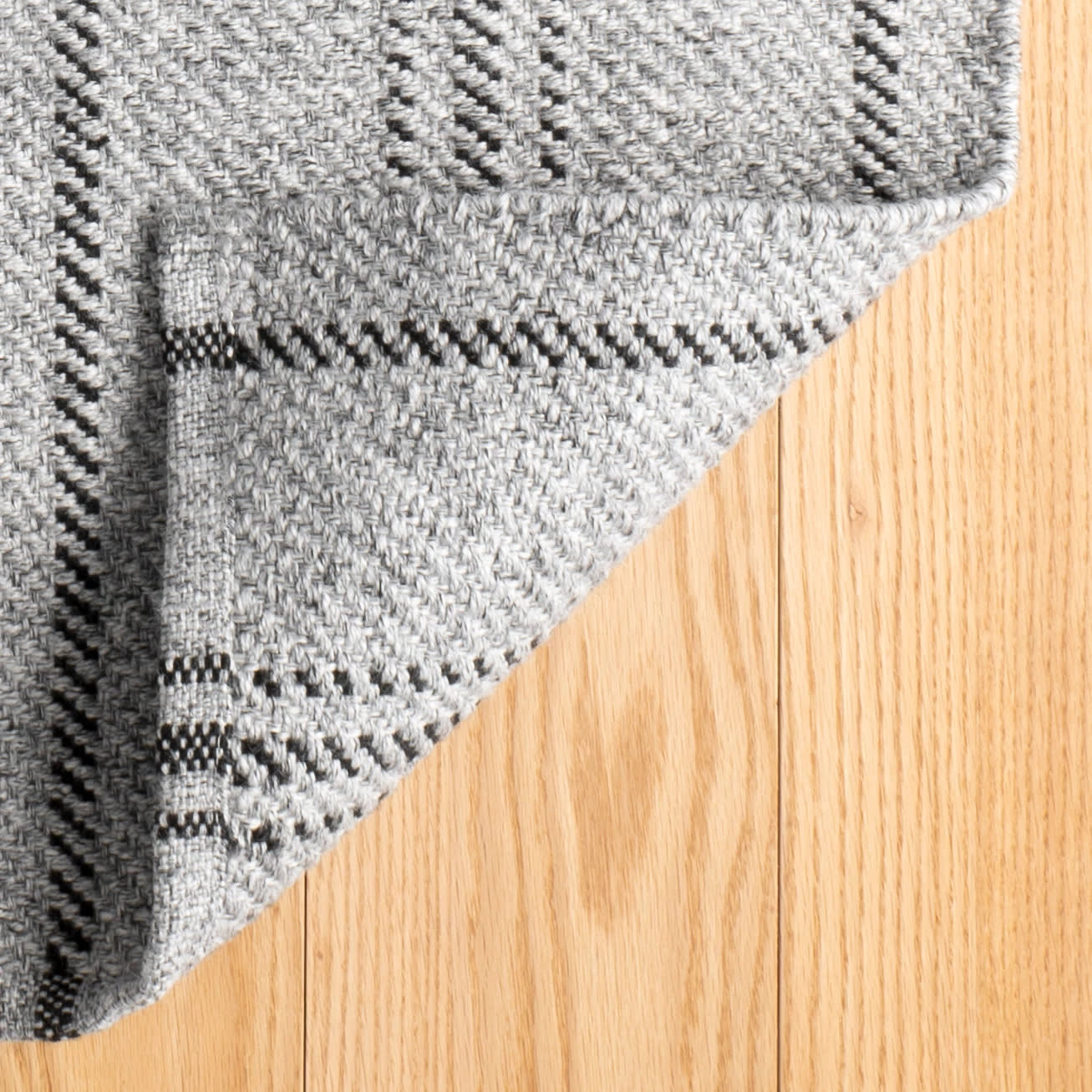 Melange Stripe Handwoven Indoor/Outdoor Rug | Grey/Black