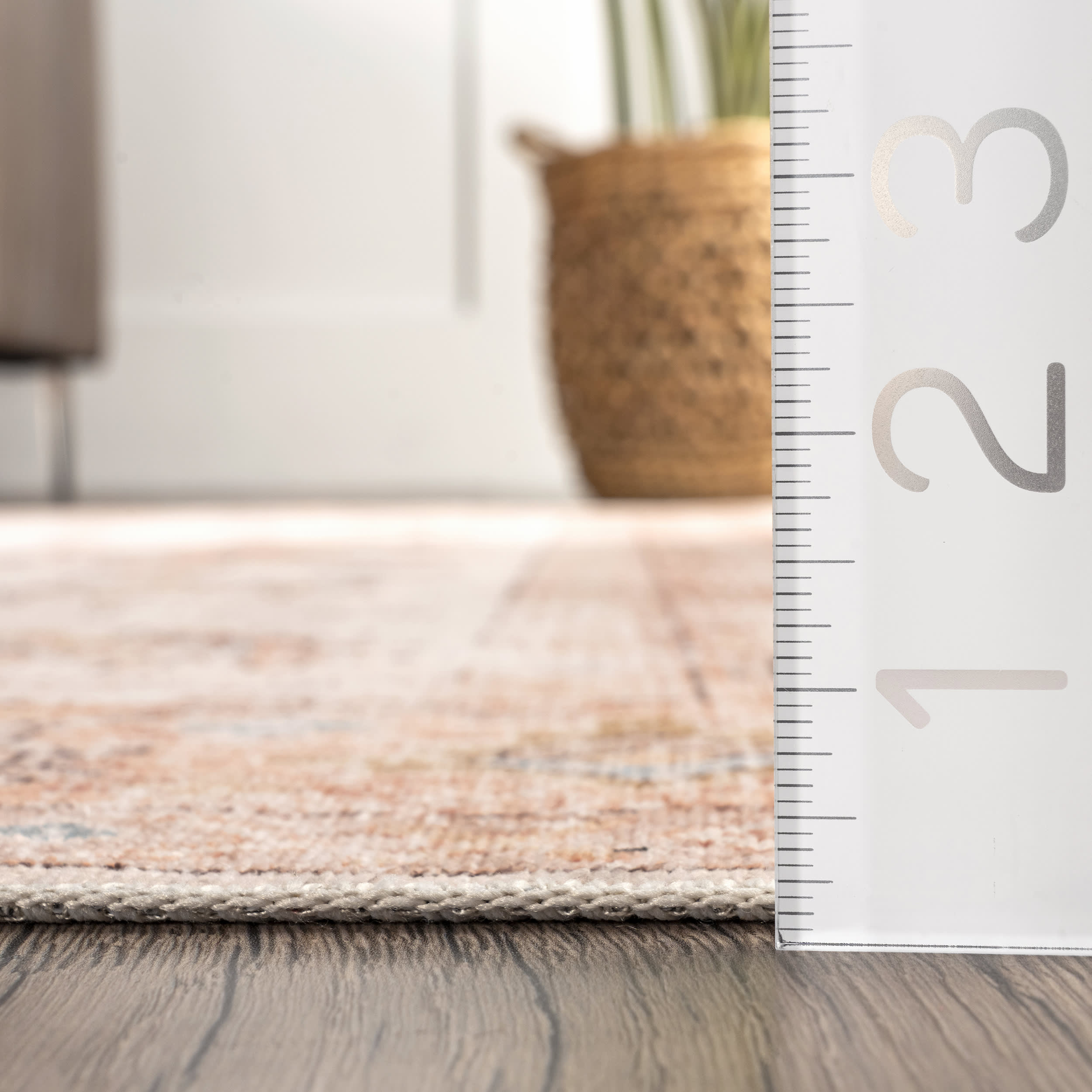 Mara Medallion Spill Proof Washable Rug | Peach