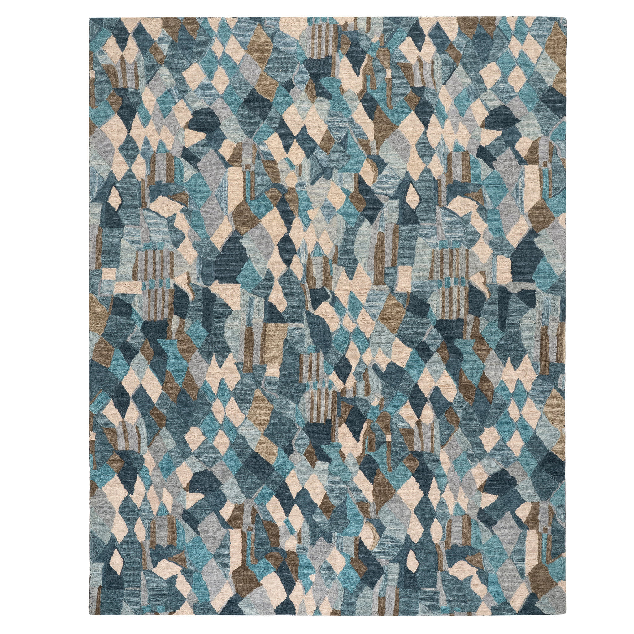 Deer Leap Hand Hooked Wool Rug | Blue
