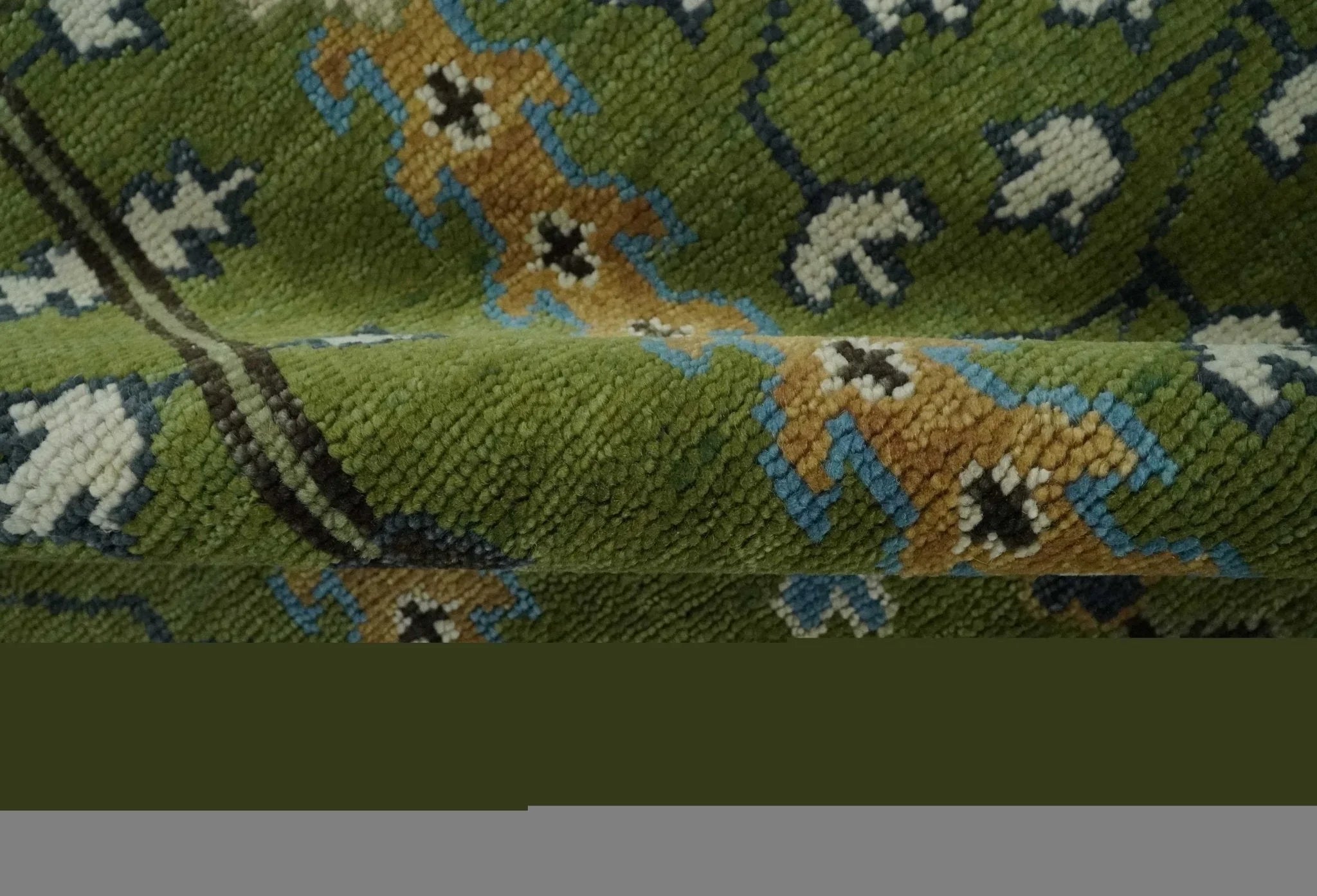 Hand Knotted Royal Green and Ivory Traditional Turkish Style Tree Of Life Multi Size Wool Area Rug - The Mayfair Hall