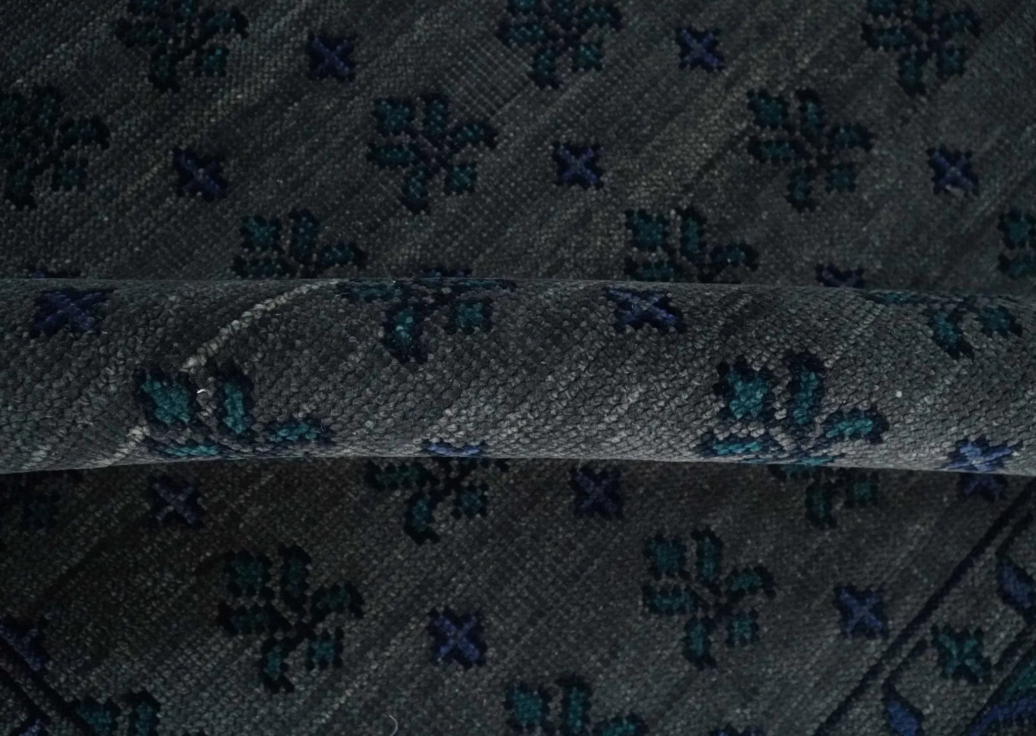 Gray and Blue Traditional Hand Knotted Antique Style low Pile Custom Made Wool Area Rug - The Mayfair Hall