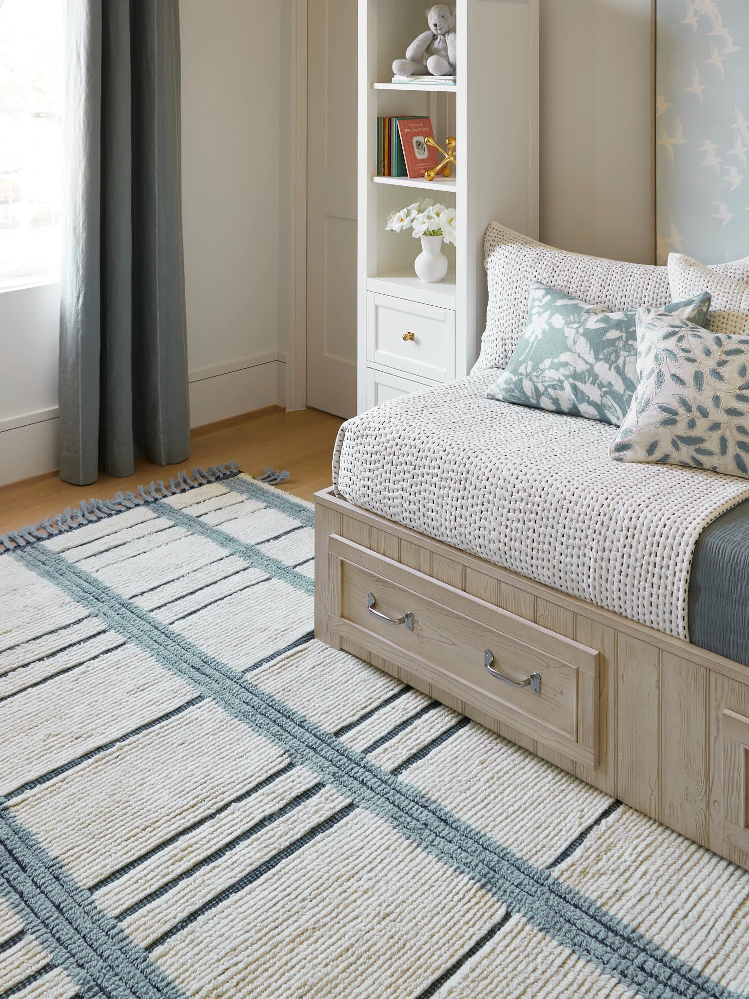 Tory Hand Knotted Wool Rug | Pewter Blue