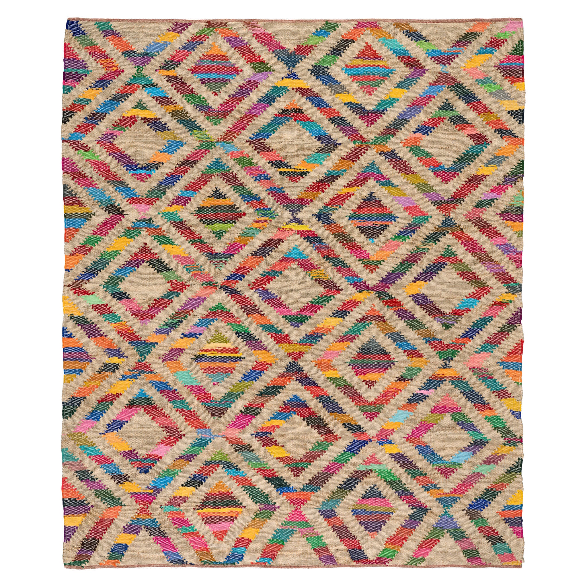 Tetra Chindi Handwoven Jute Rug | Multi