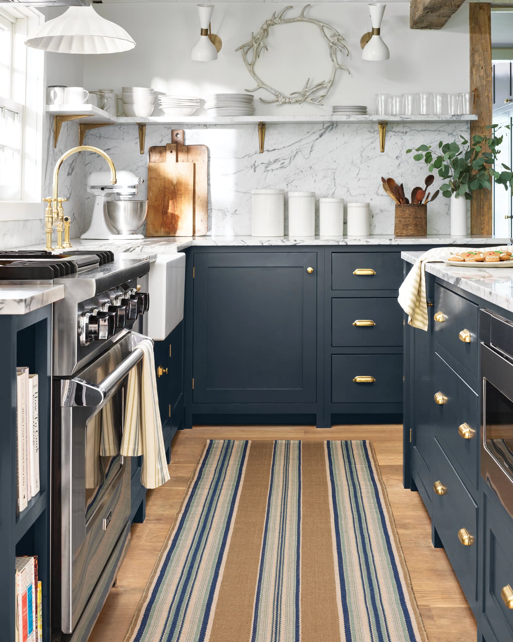 Heron Stripe Handwoven Indoor/Outdoor Rug | Blue